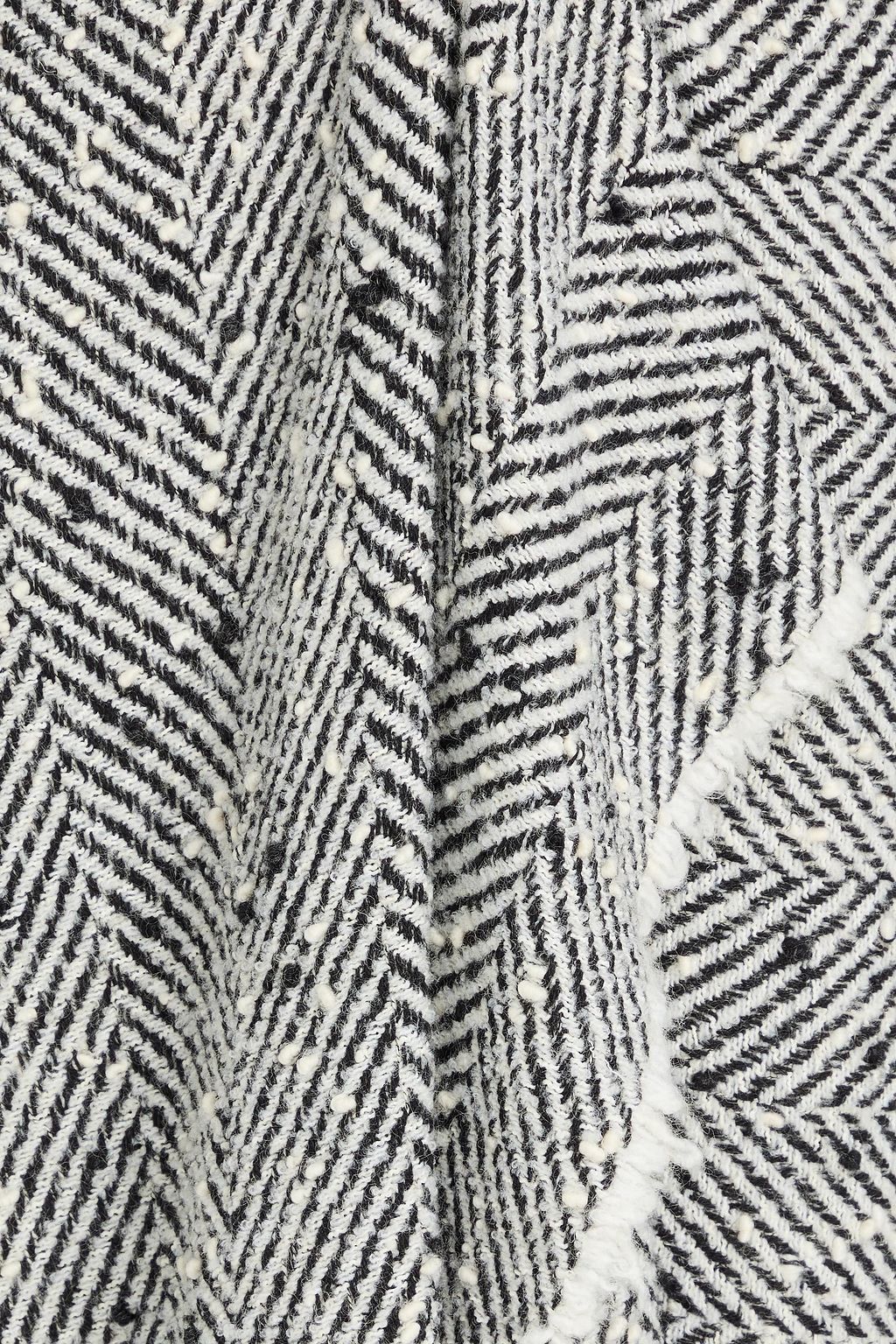 ERDEM Draped herringbone bouclé-tweed midi skirt