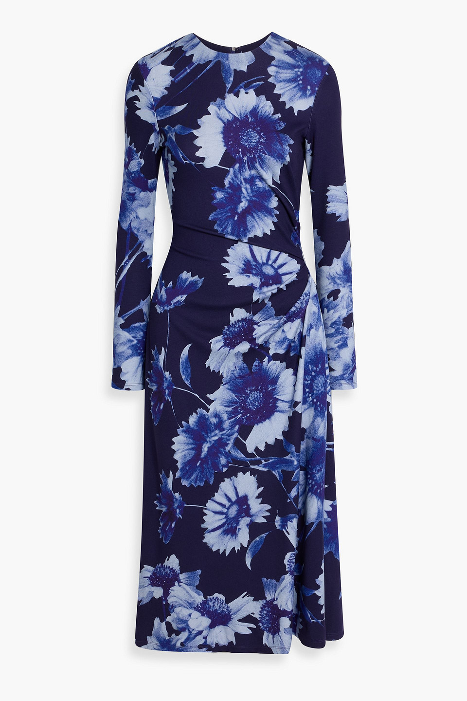 erdem - floral-print jersey midi dress - blue - uk/au 14