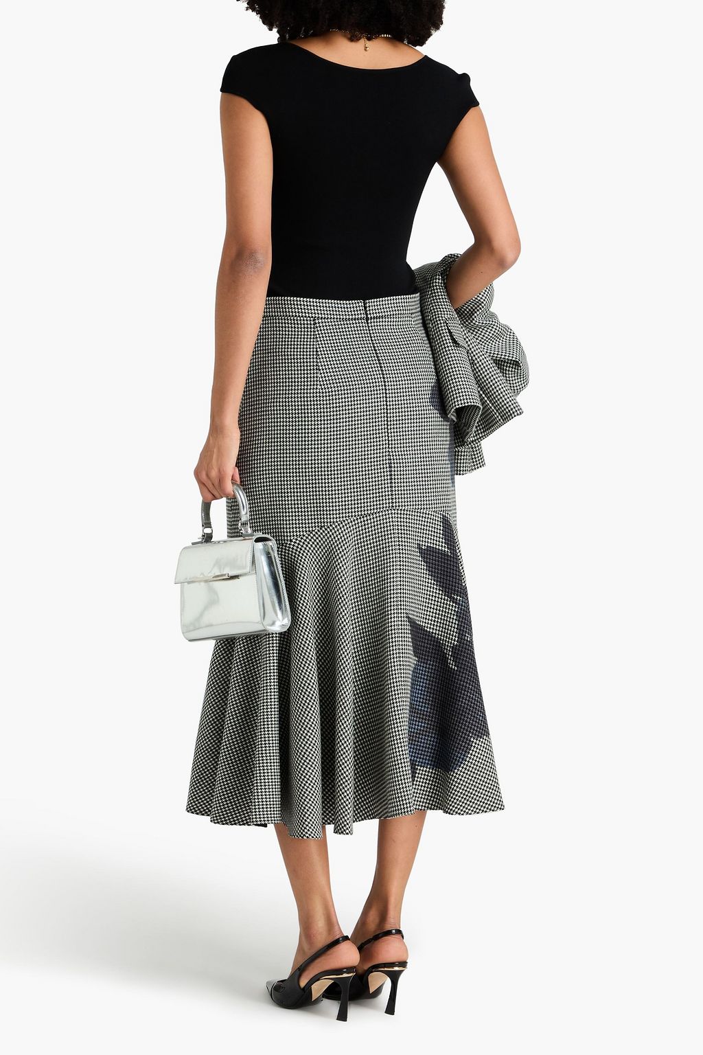 ERDEM Violetta printed wool-tweed midi skirt