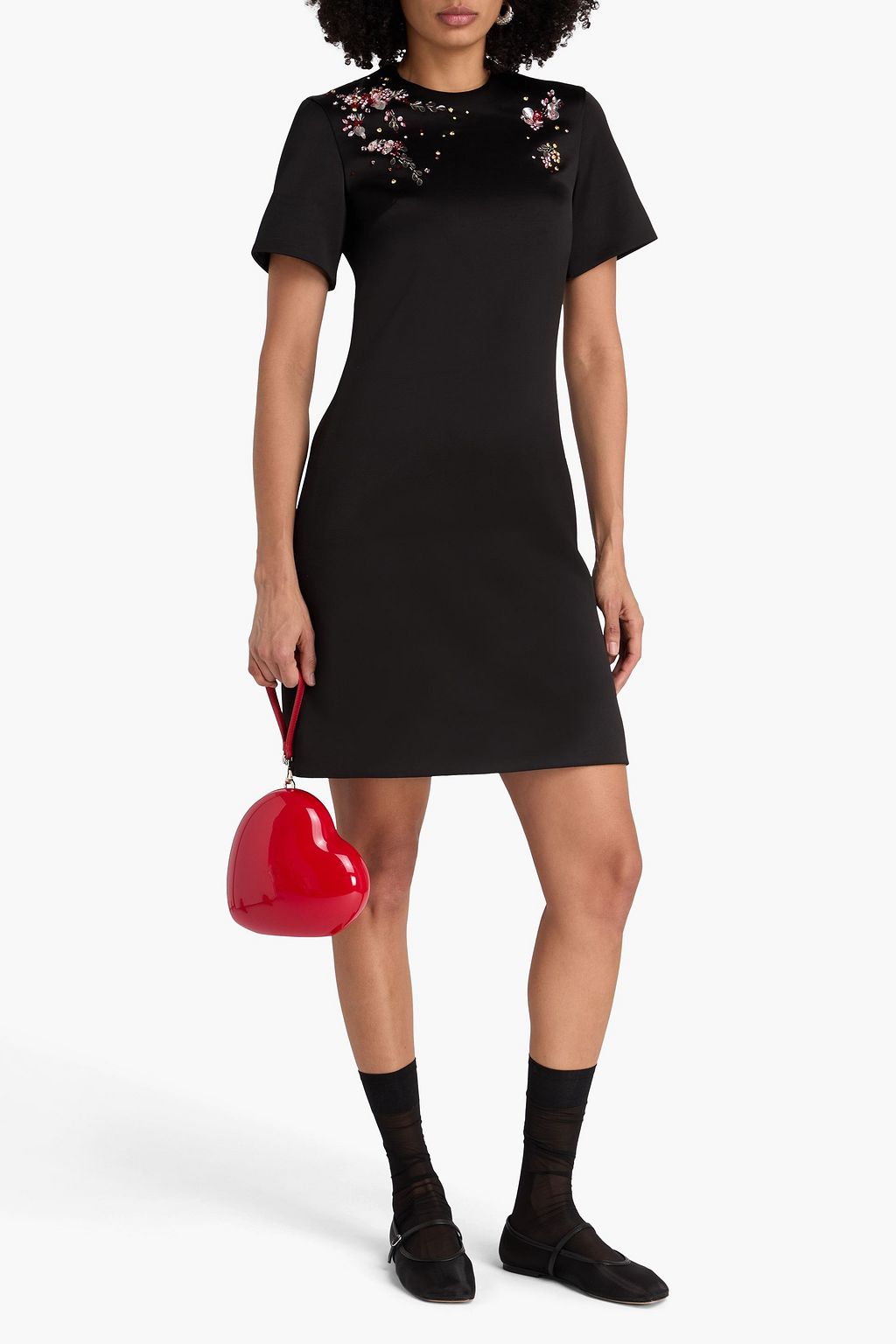 ERDEM Embellished satin mini dress