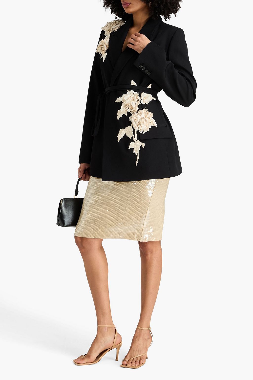 ERDEM Floral-appliquéd wool blazer
