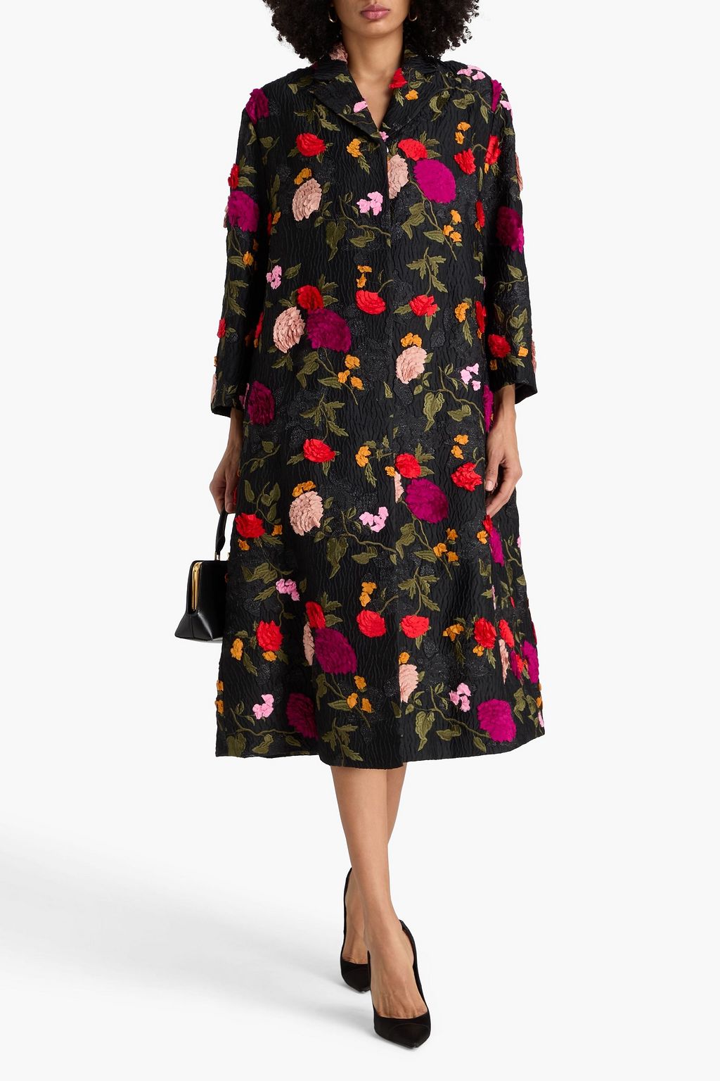 ERDEM Metallic jacquard coat