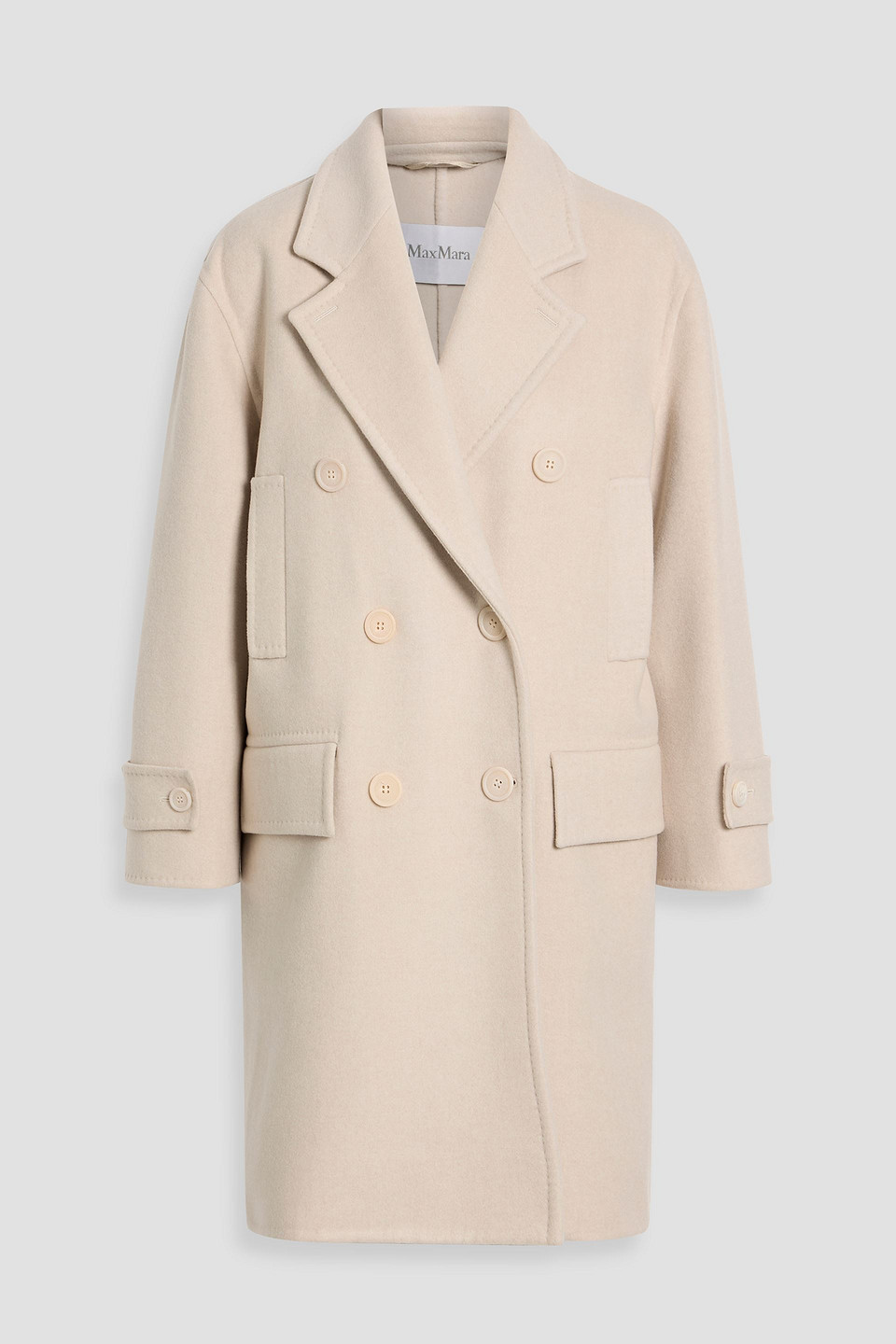 Max Mara Nogara Double-breasted Wool And Cashmere-blend Felt Coat In Neutral