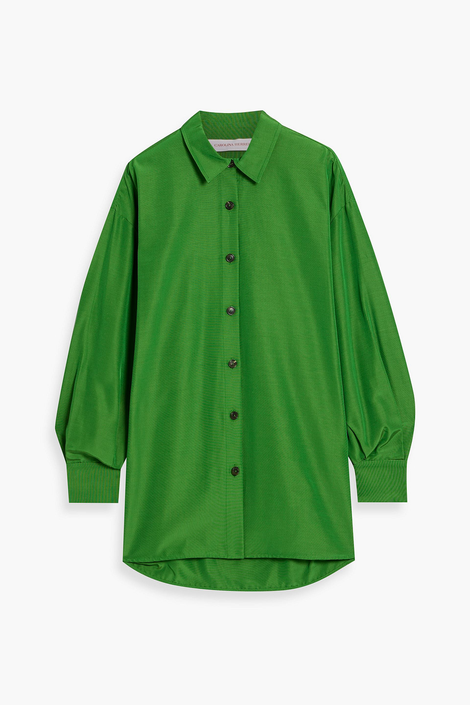 Carolina Herrera Oversized Cotton-blend Faille Shirt In Green
