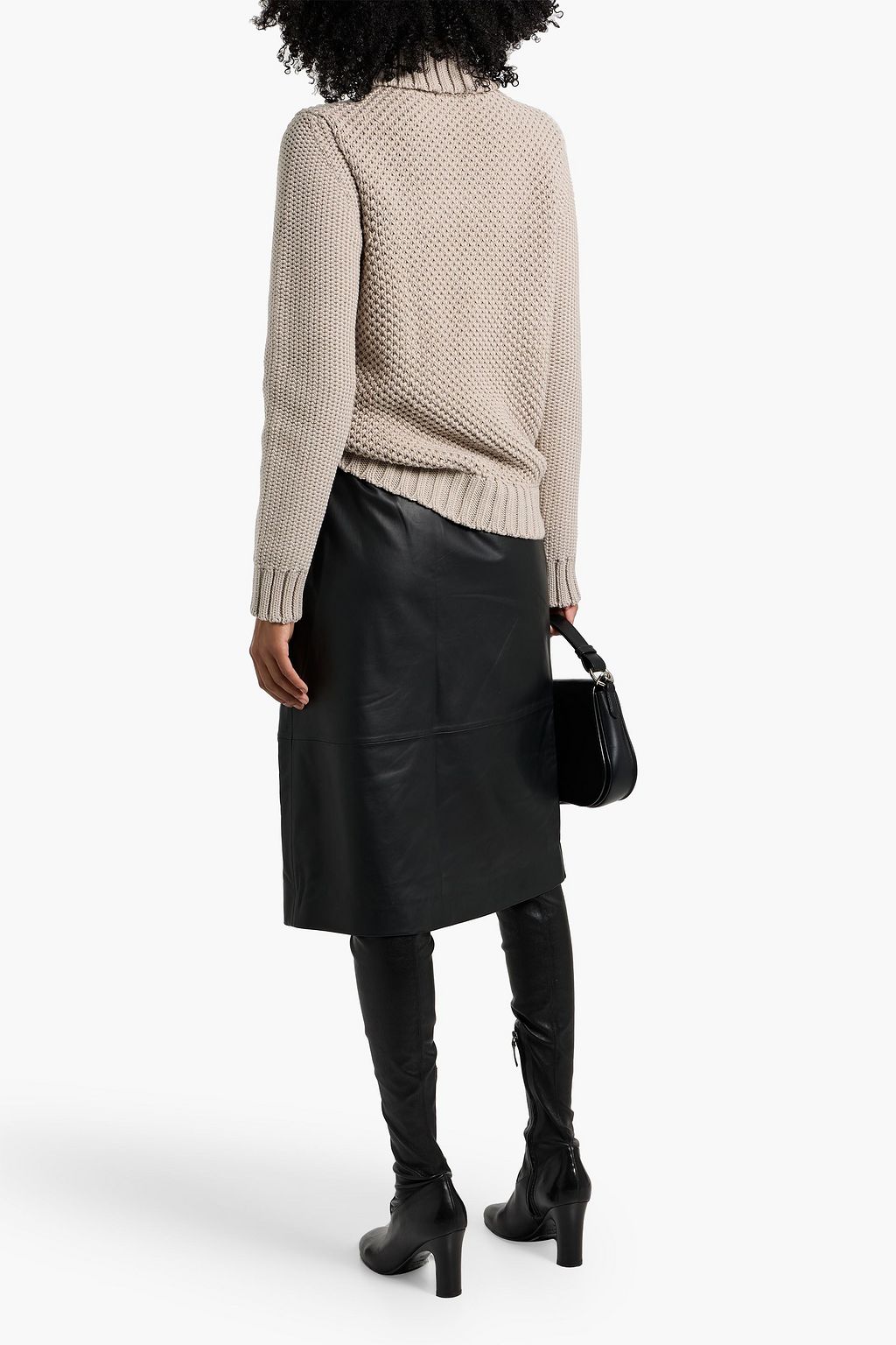 VERONICA DE PIANTE Alba textured-knit merino wool turtleneck sweater