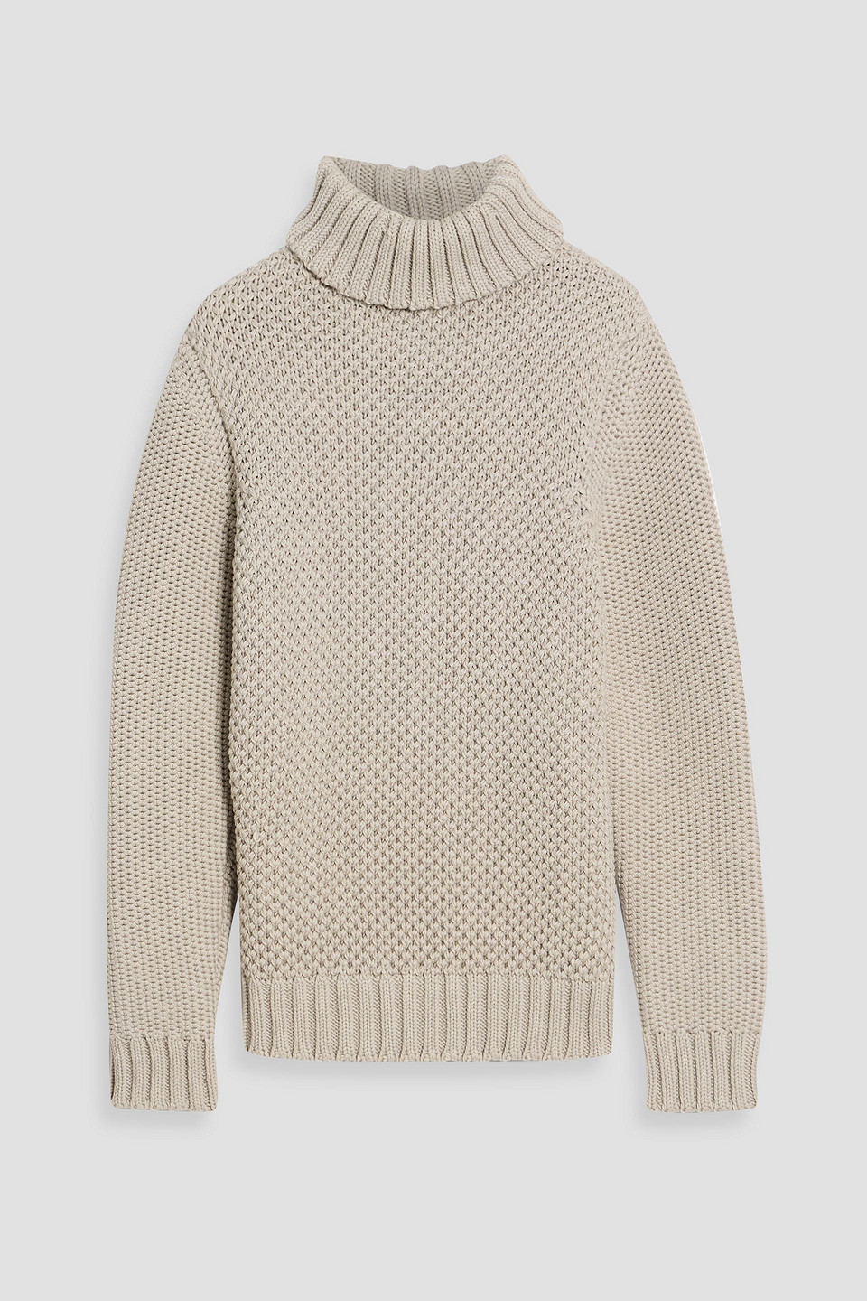 Veronica De Piante Alba Textured-knit Merino Wool Turtleneck Sweater In Neutral
