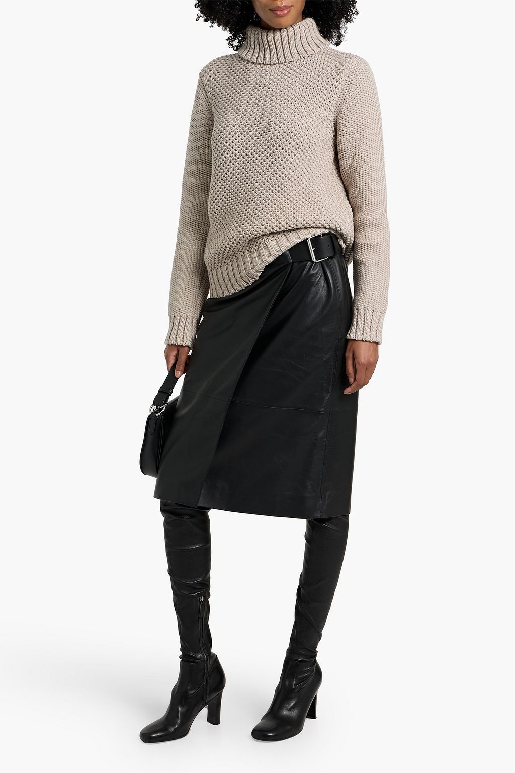 VERONICA DE PIANTE Alba textured-knit merino wool turtleneck sweater
