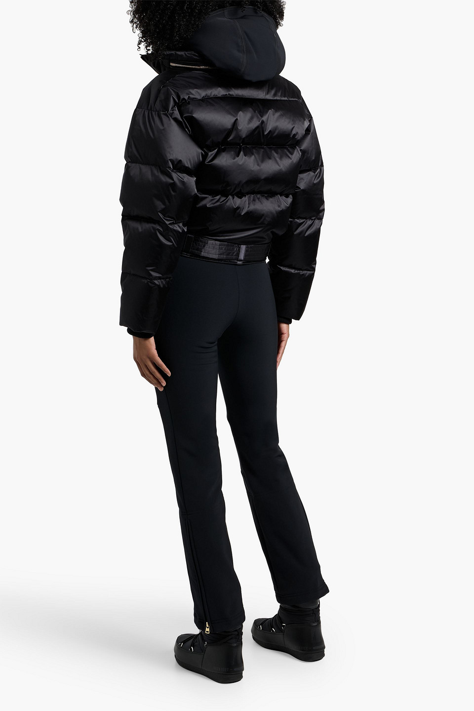 Bogner Aya Stretch Ski Suit And Quilted Down Jacket Set In Black