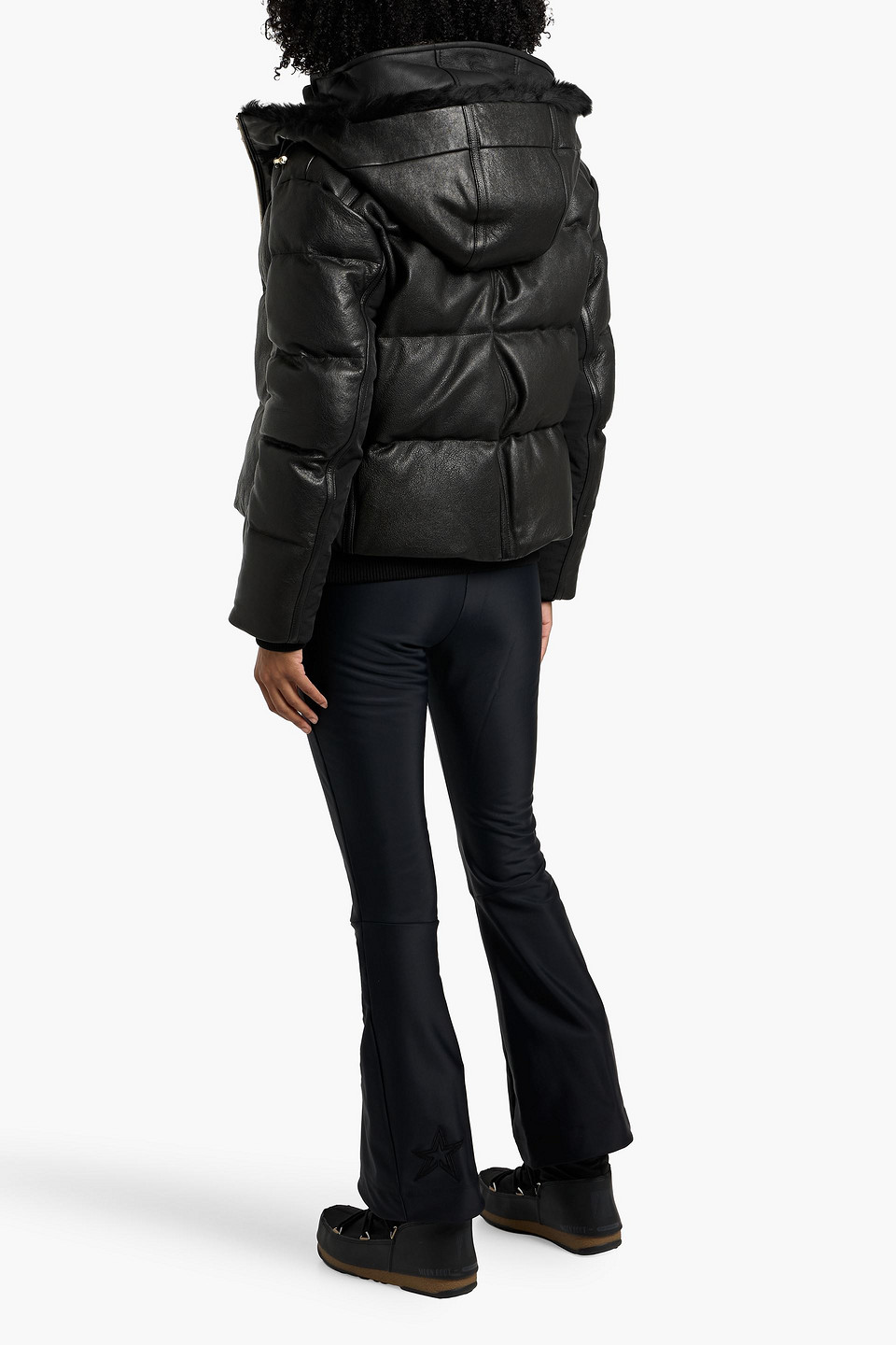 Bogner Melia Quilted Leather Ski Jacket In Black