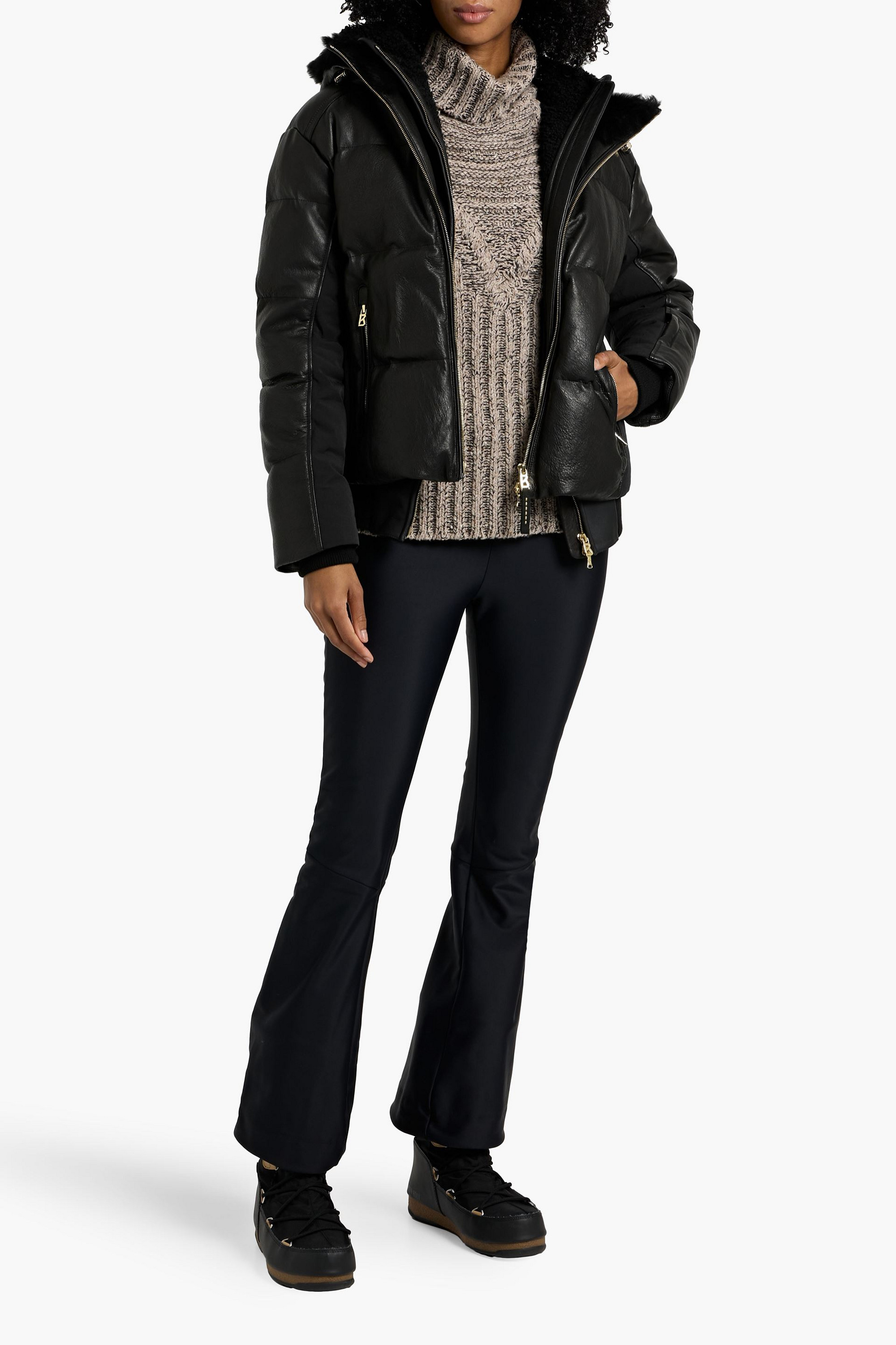 BOGNER Melia quilted leather ski jacket