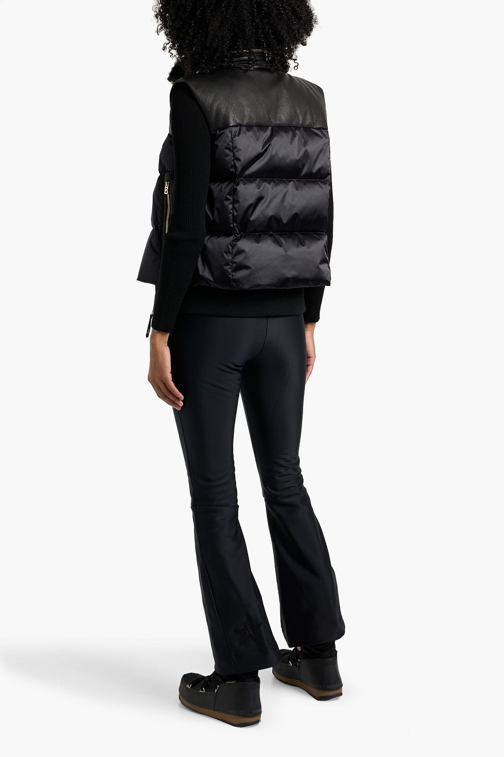 BOGNER Nelli leather-paneled quilted down vest