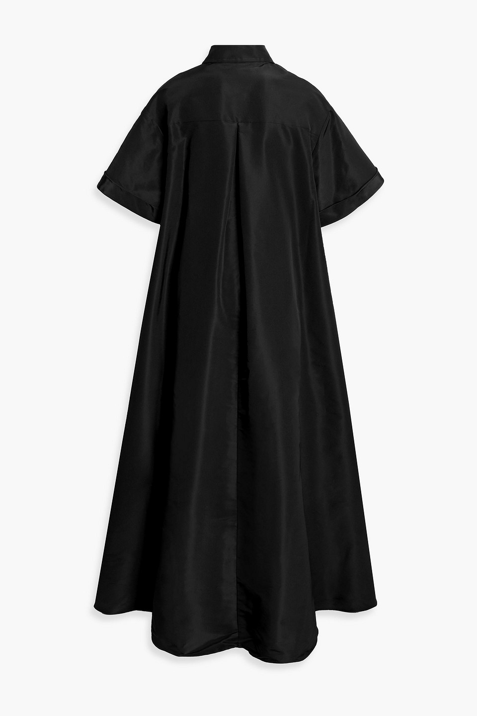 Carolina Herrera Silk-faille Maxi Shirt Dress In Black