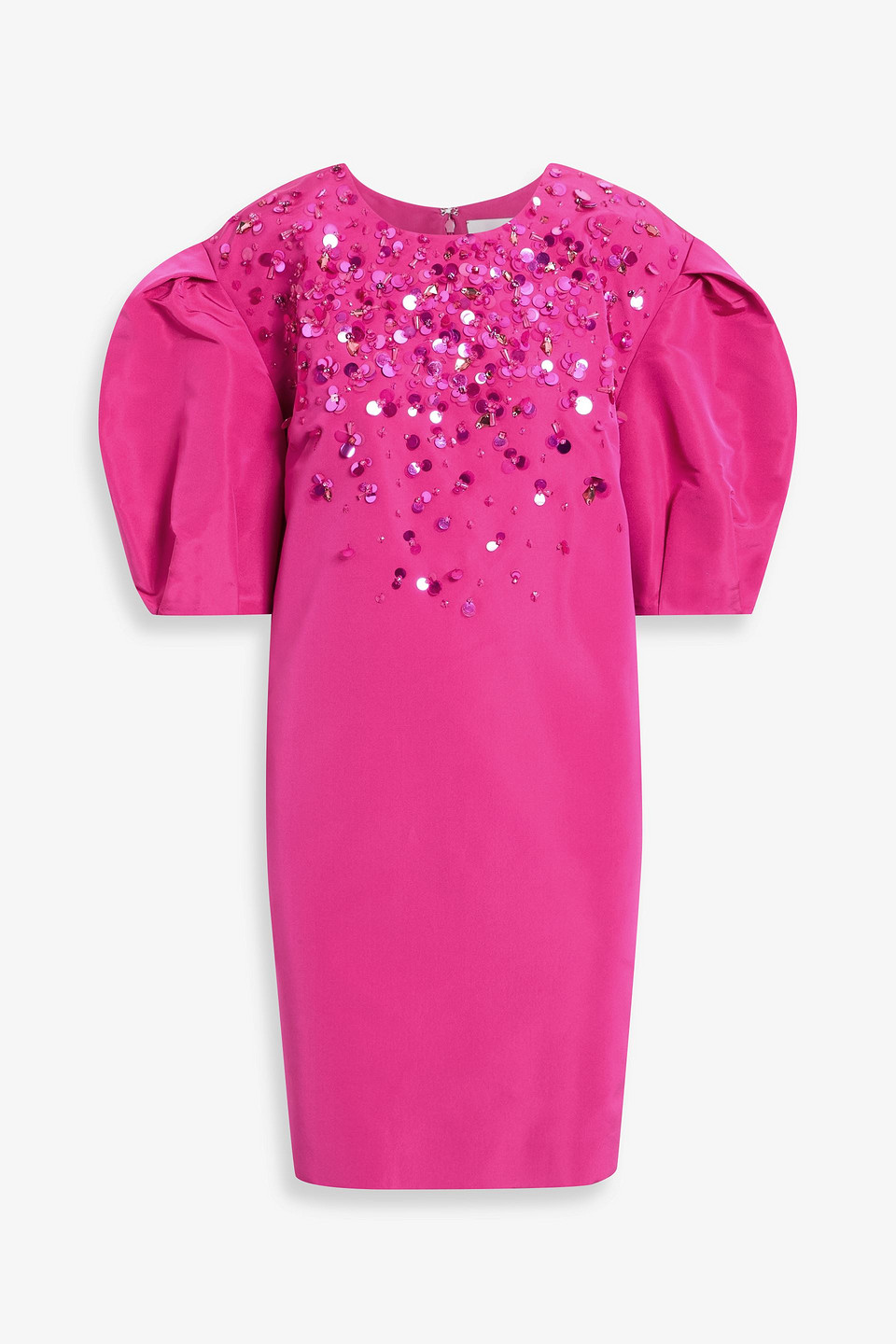 Carolina Herrera Embellished Silk-faille Mini Dress In Pink