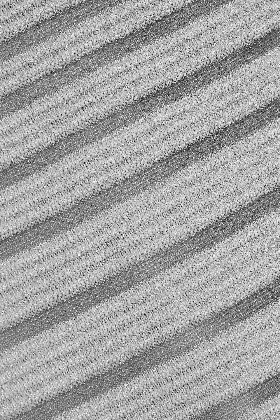 Hervã© Lã©ger Camila Metallic Ribbed-knit Gown In Gray