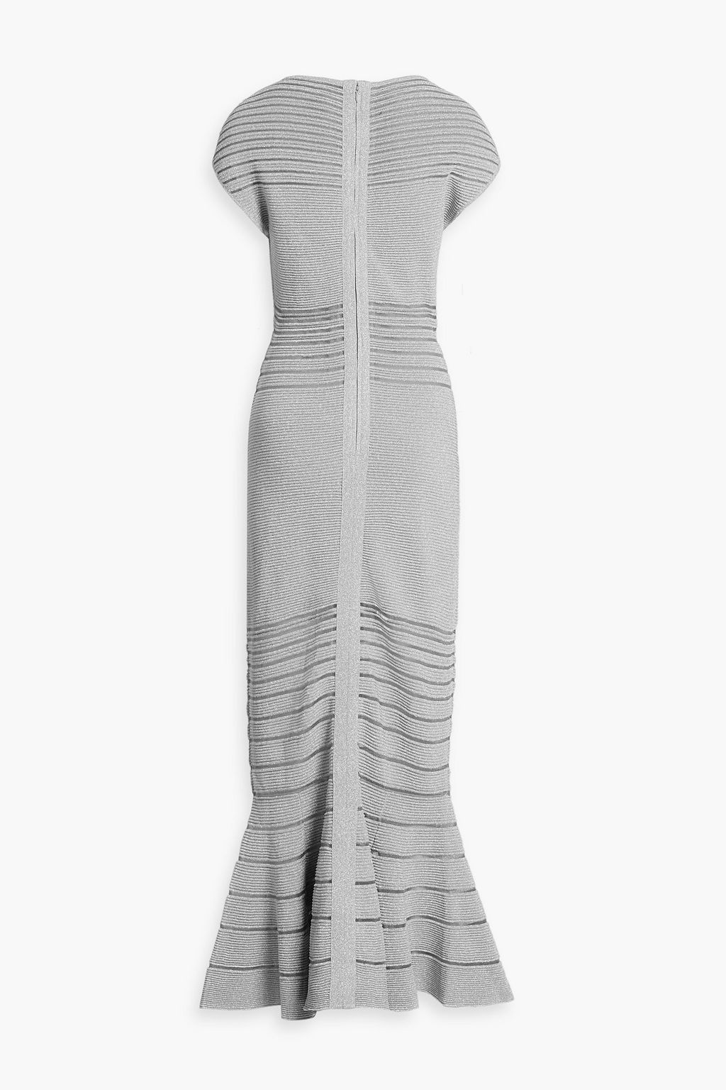 HERVÉ LÉGER Camila metallic ribbed-knit gown