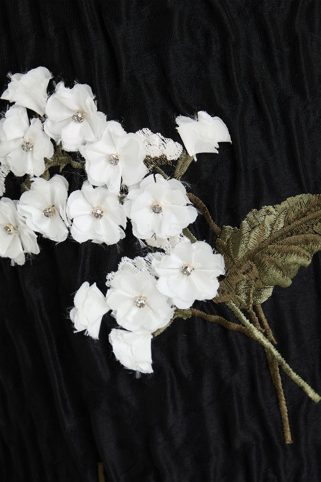 ERDEM Floral-appliquéd wool-blend cloqué midi dress