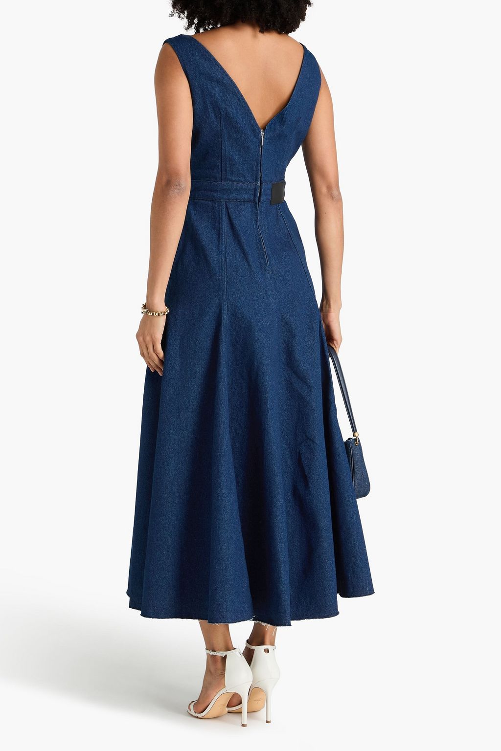 ERDEM Violetta floral-print denim maxi dress