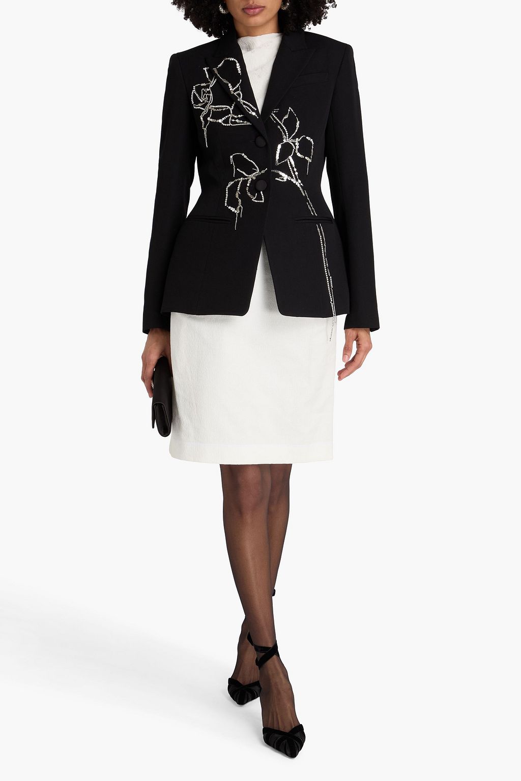 ERDEM Embellished wool-crepe blazer