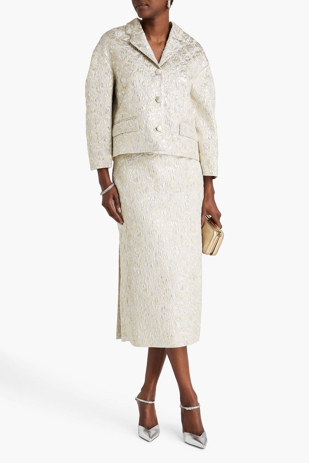 ERDEM Metallic brocade blazer