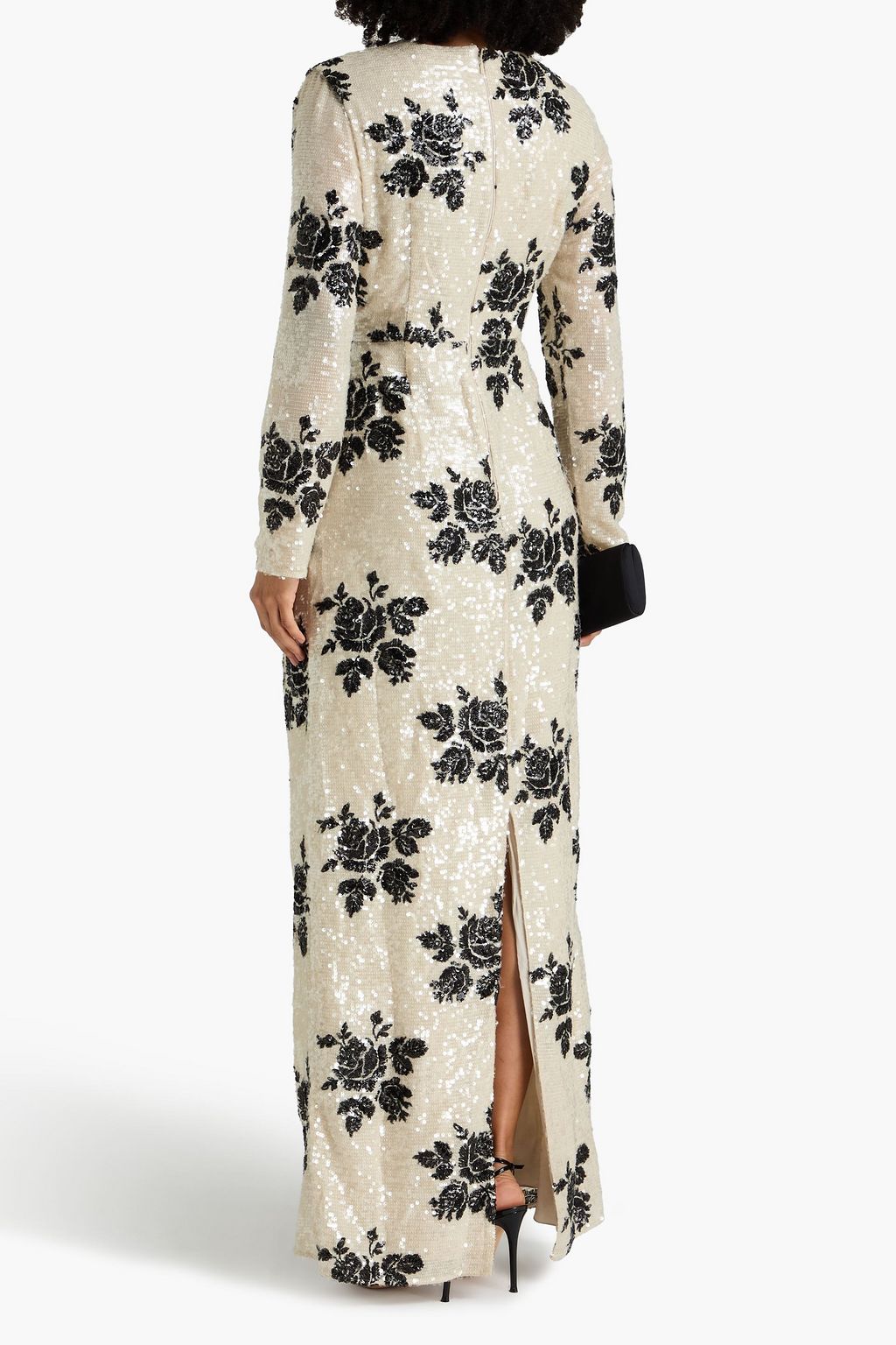 ERDEM Draped sequined georgette gown