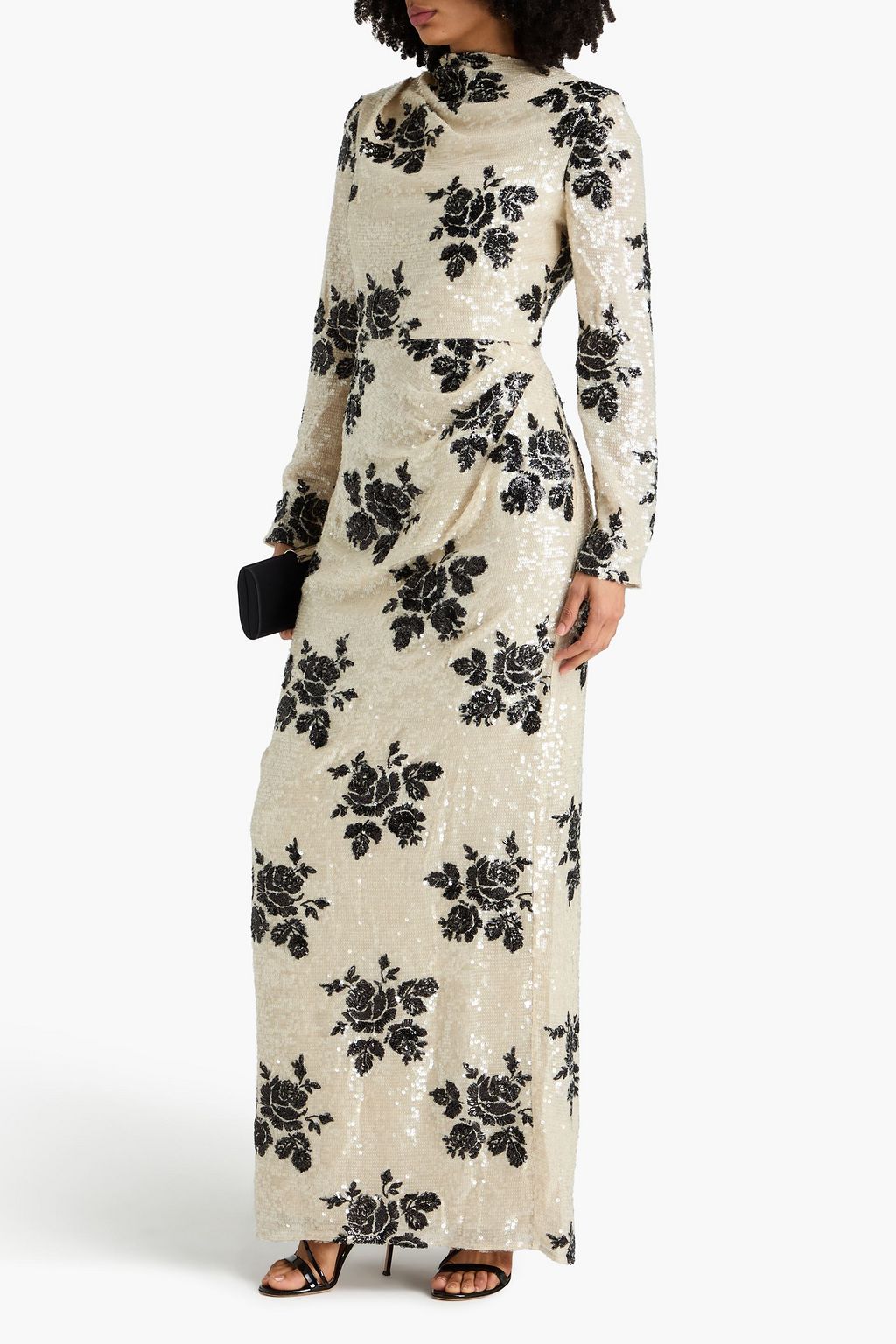 ERDEM Draped sequined georgette gown