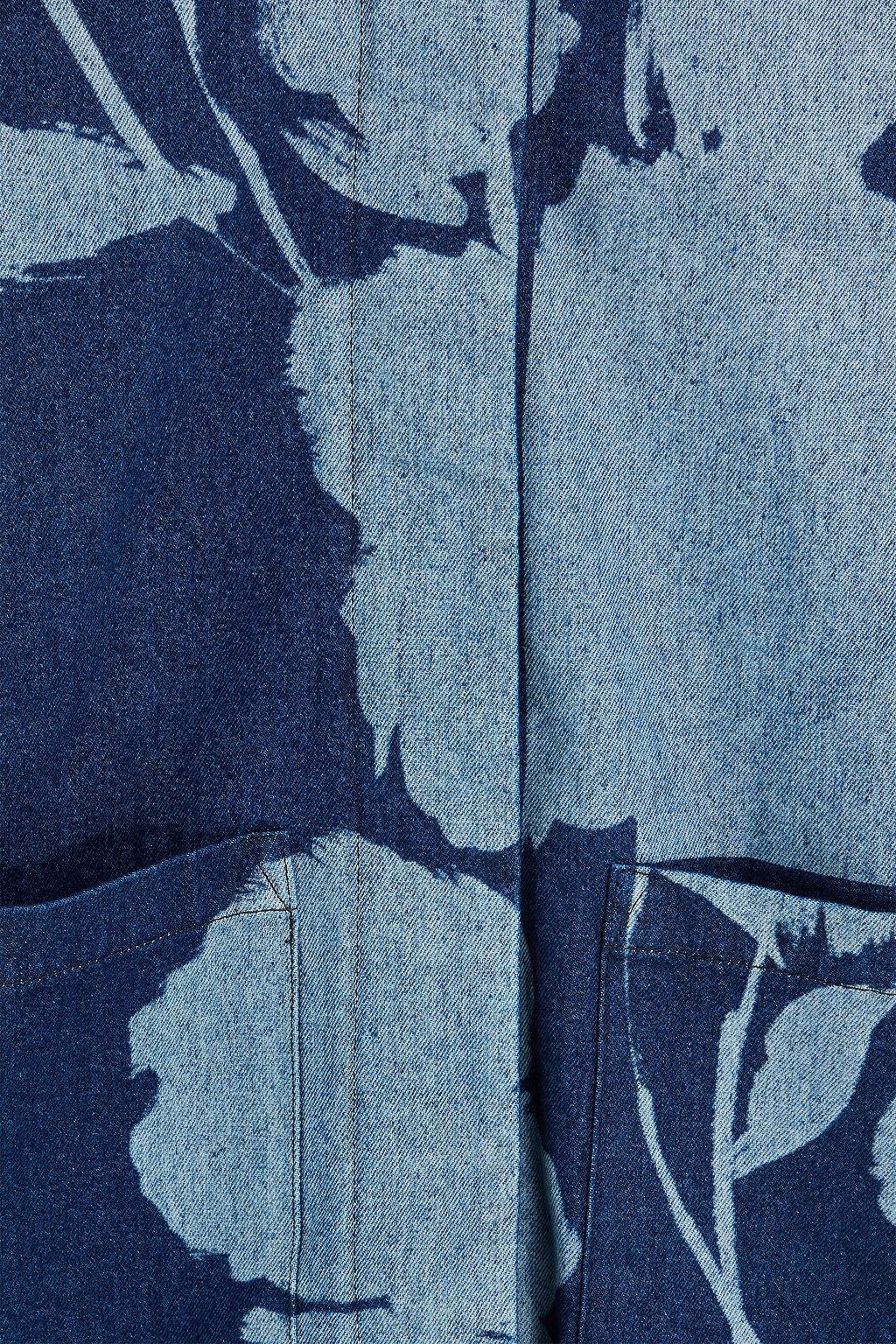 ERDEM Oversized floral-print denim coat