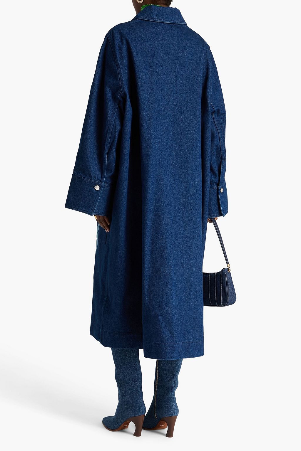 ERDEM Oversized floral-print denim coat