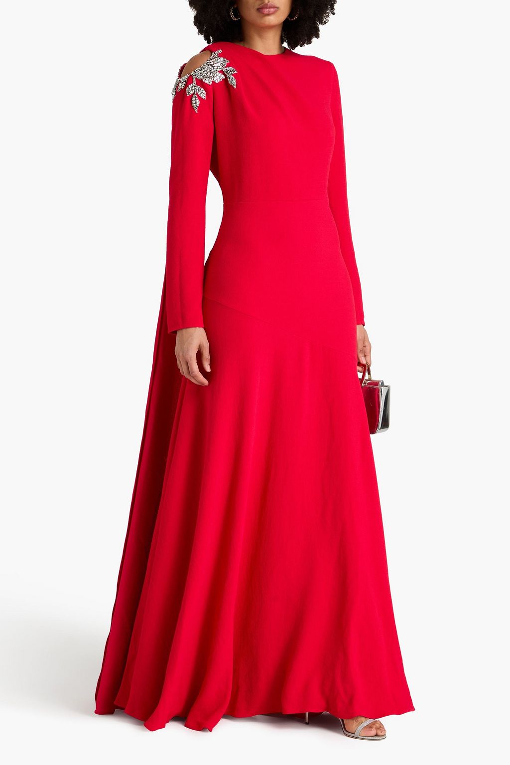 ERDEM Cutout crystal-embellished crepe gown