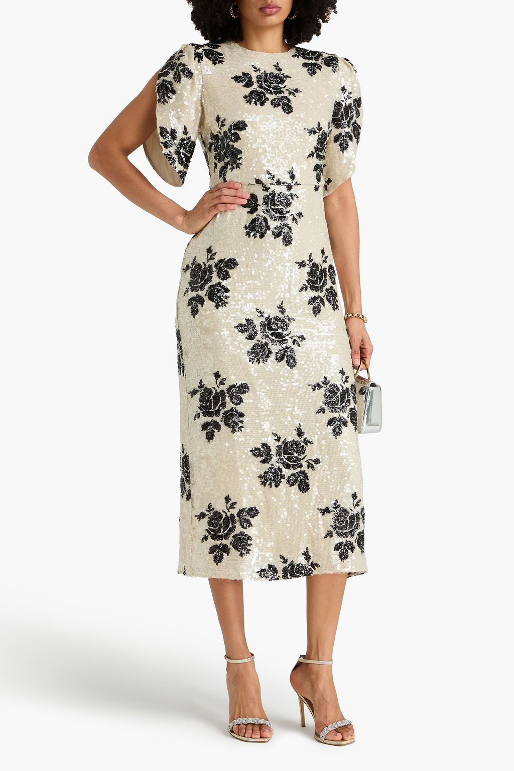 ERDEM Sequined georgette midi dress