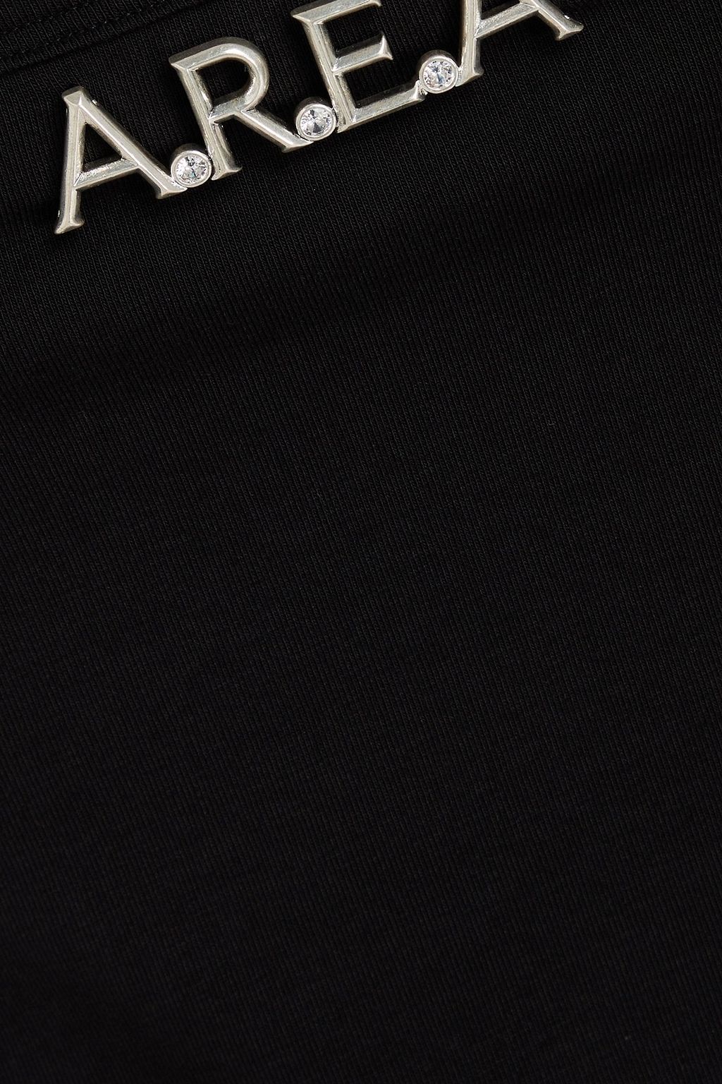 AREA Embellished cotton-blend jersey top