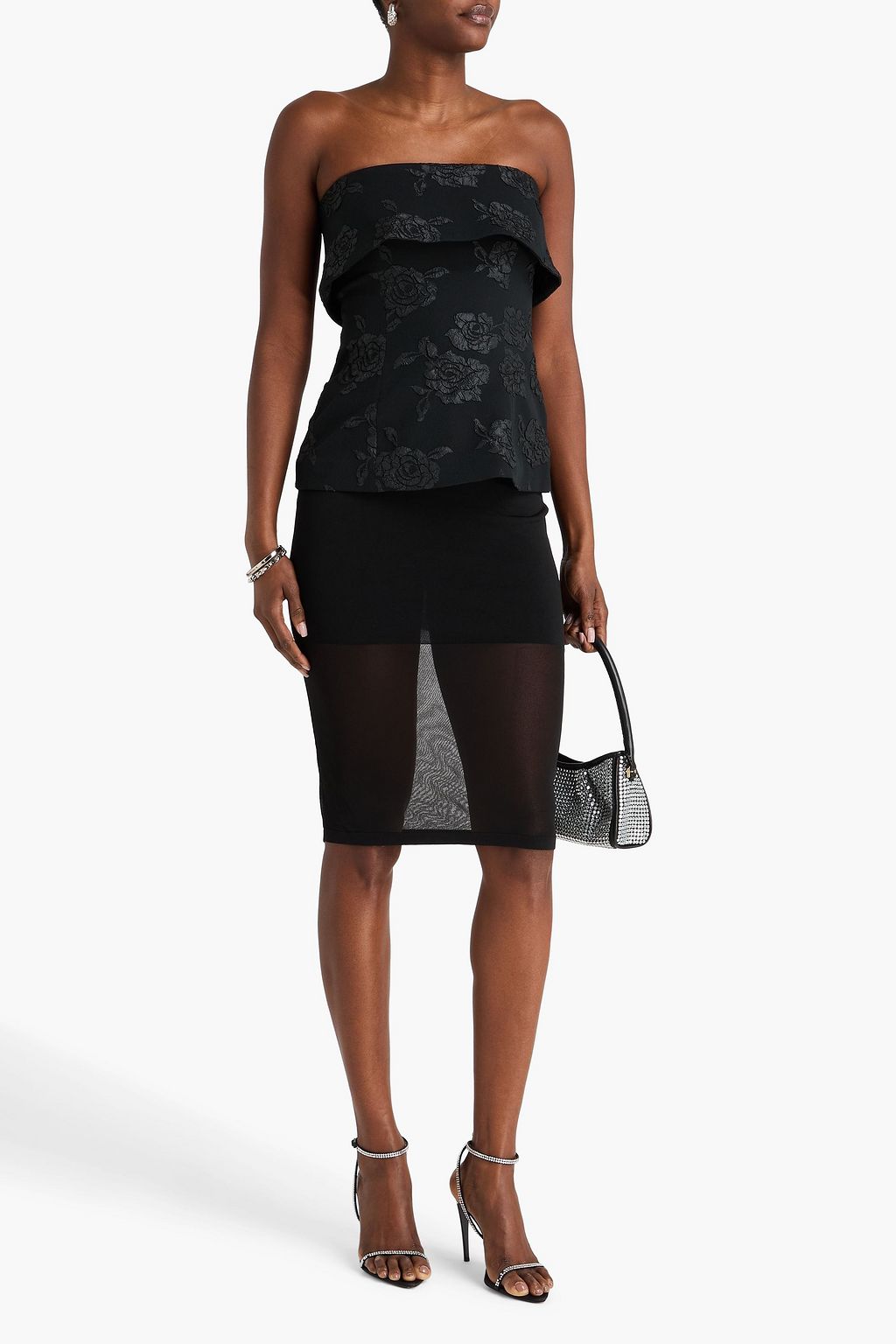 ROTATE BIRGER CHRISTENSEN Strapless cloqué top