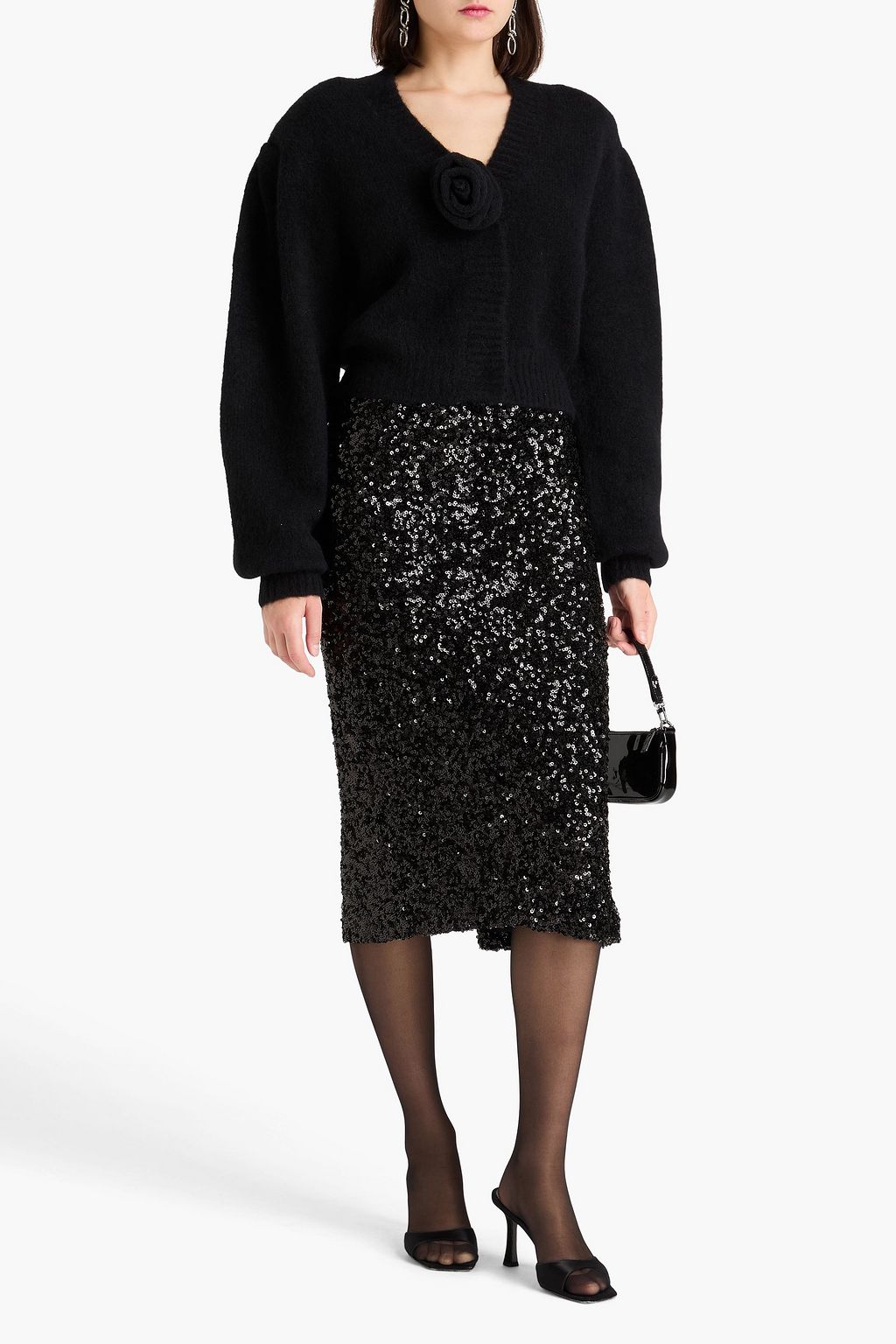 ROTATE BIRGER CHRISTENSEN Cropped knitted cardigan
