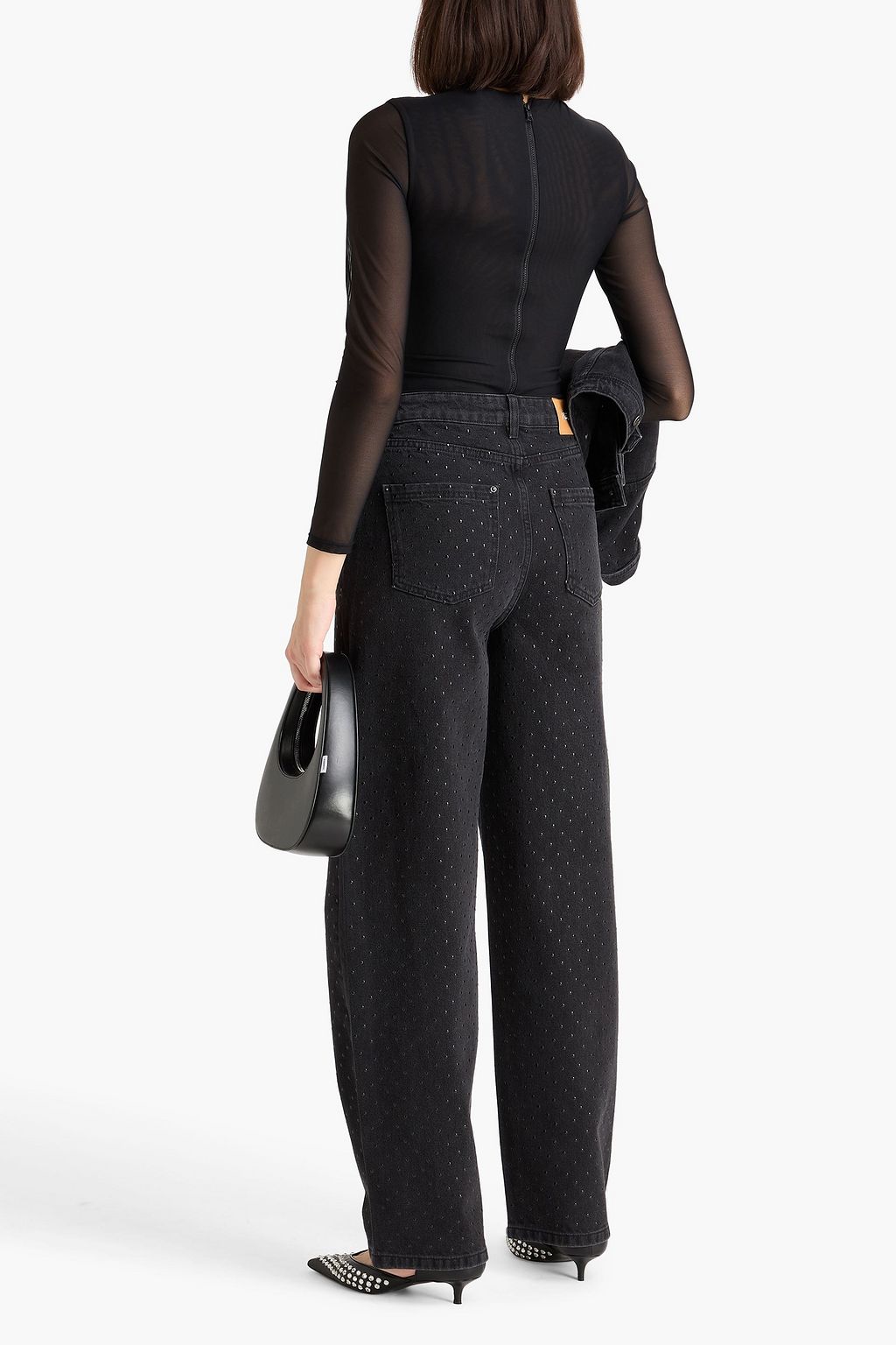 ROTATE BIRGER CHRISTENSEN Embellished high-rise straight-leg jeans
