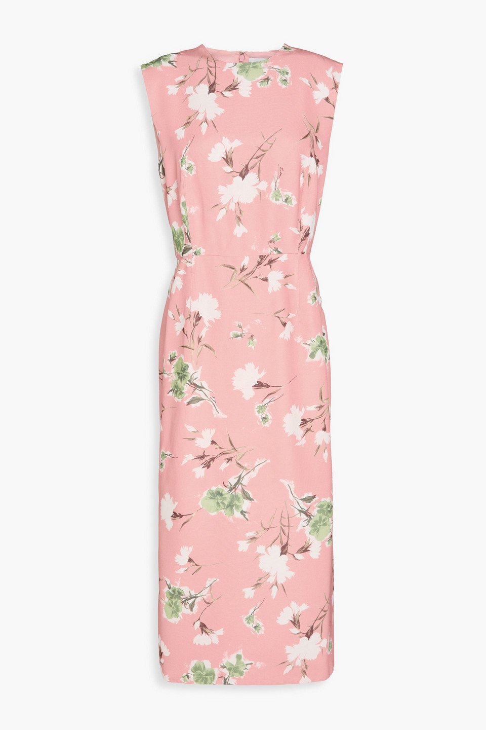 erdem - floral-print faille midi dress - pink - uk 12