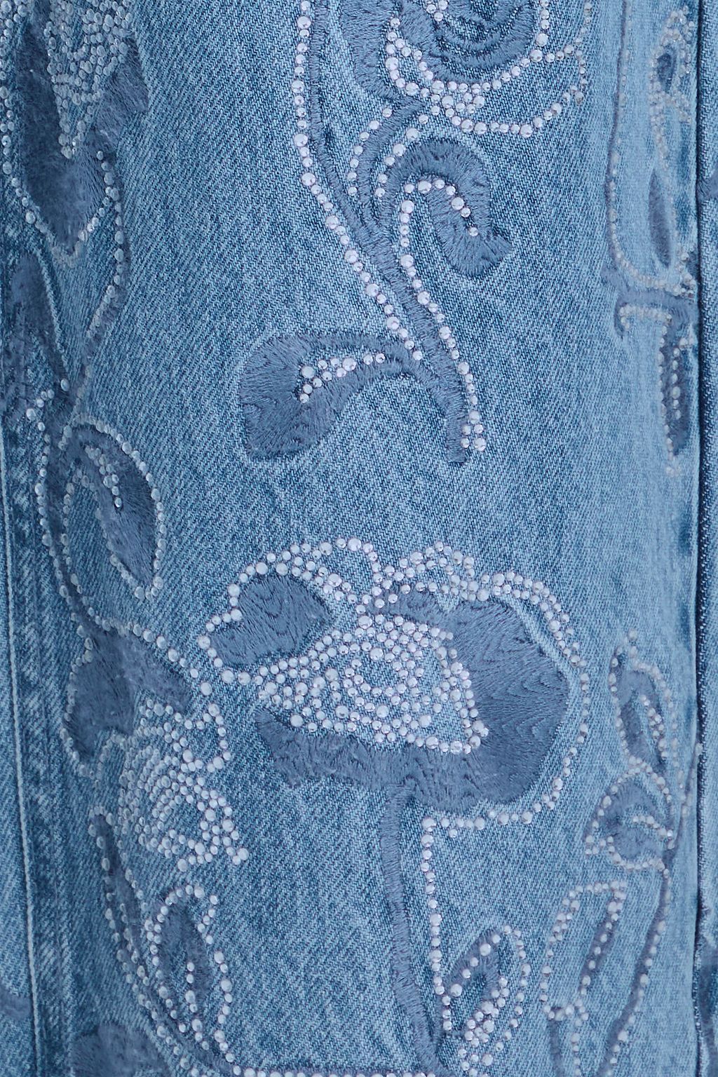 ROTATE BIRGER CHRISTENSEN Crystal-embellished high-rise wide-leg jeans