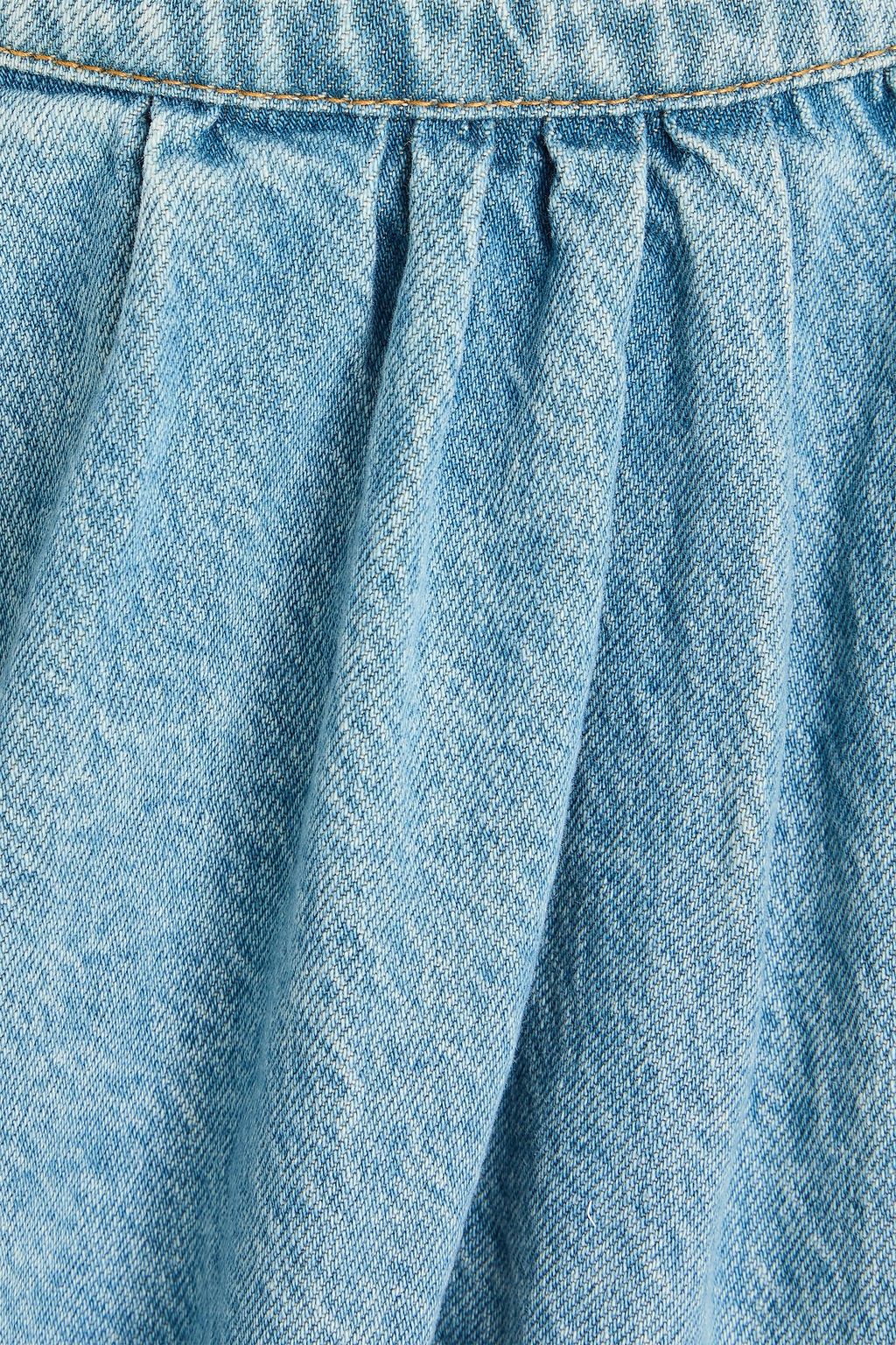 ROTATE BIRGER CHRISTENSEN Gathered denim mini skirt