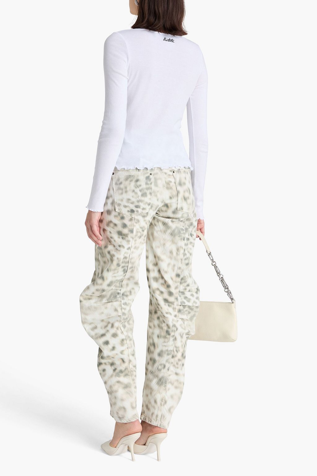 ROTATE BIRGER CHRISTENSEN コットンジャージー トップス ラッフル付き