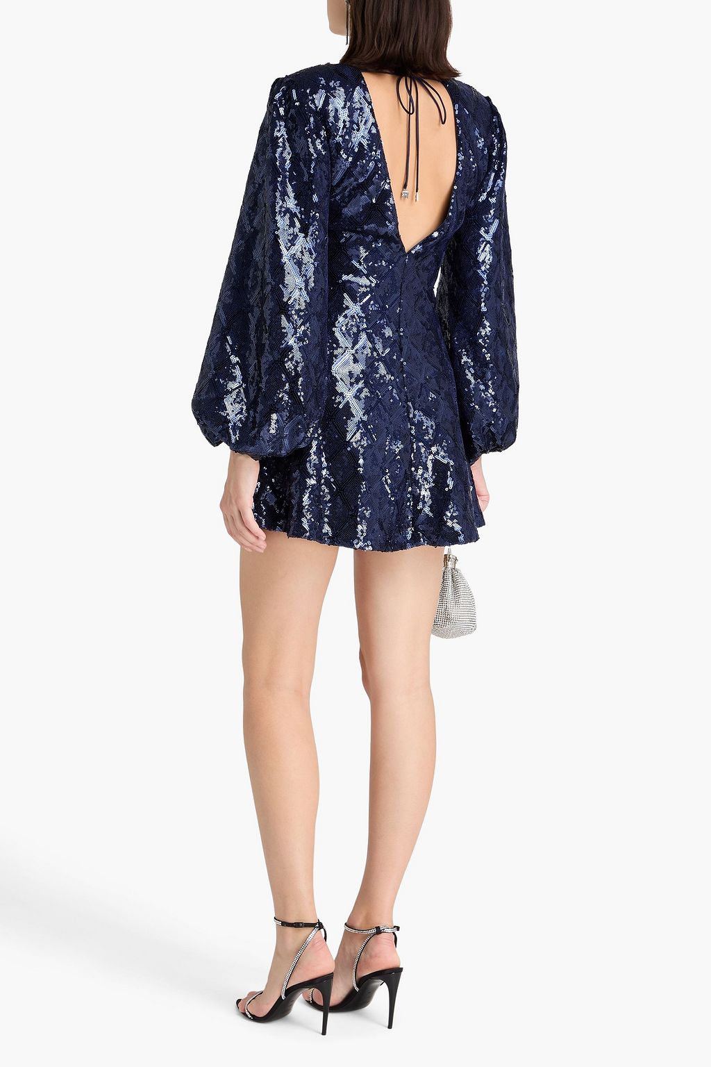 ROTATE BIRGER CHRISTENSEN メッシュ ミニワンピース スパンコール付き