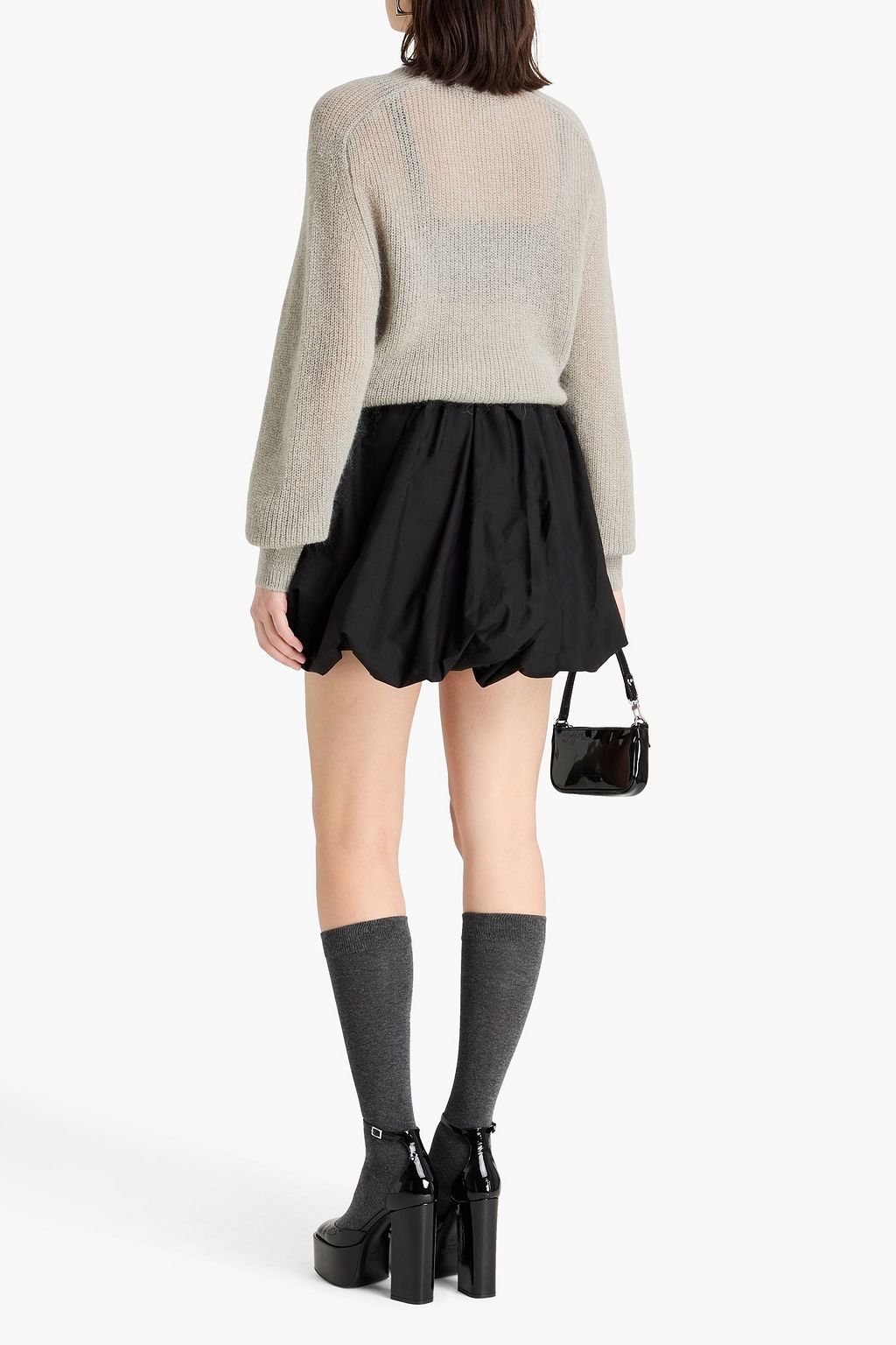 ROTATE BIRGER CHRISTENSEN Gathered crepe mini skirt