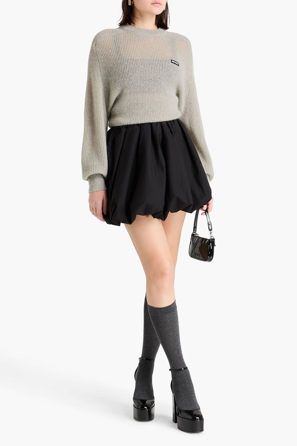 ROTATE BIRGER CHRISTENSEN Gathered crepe mini skirt
