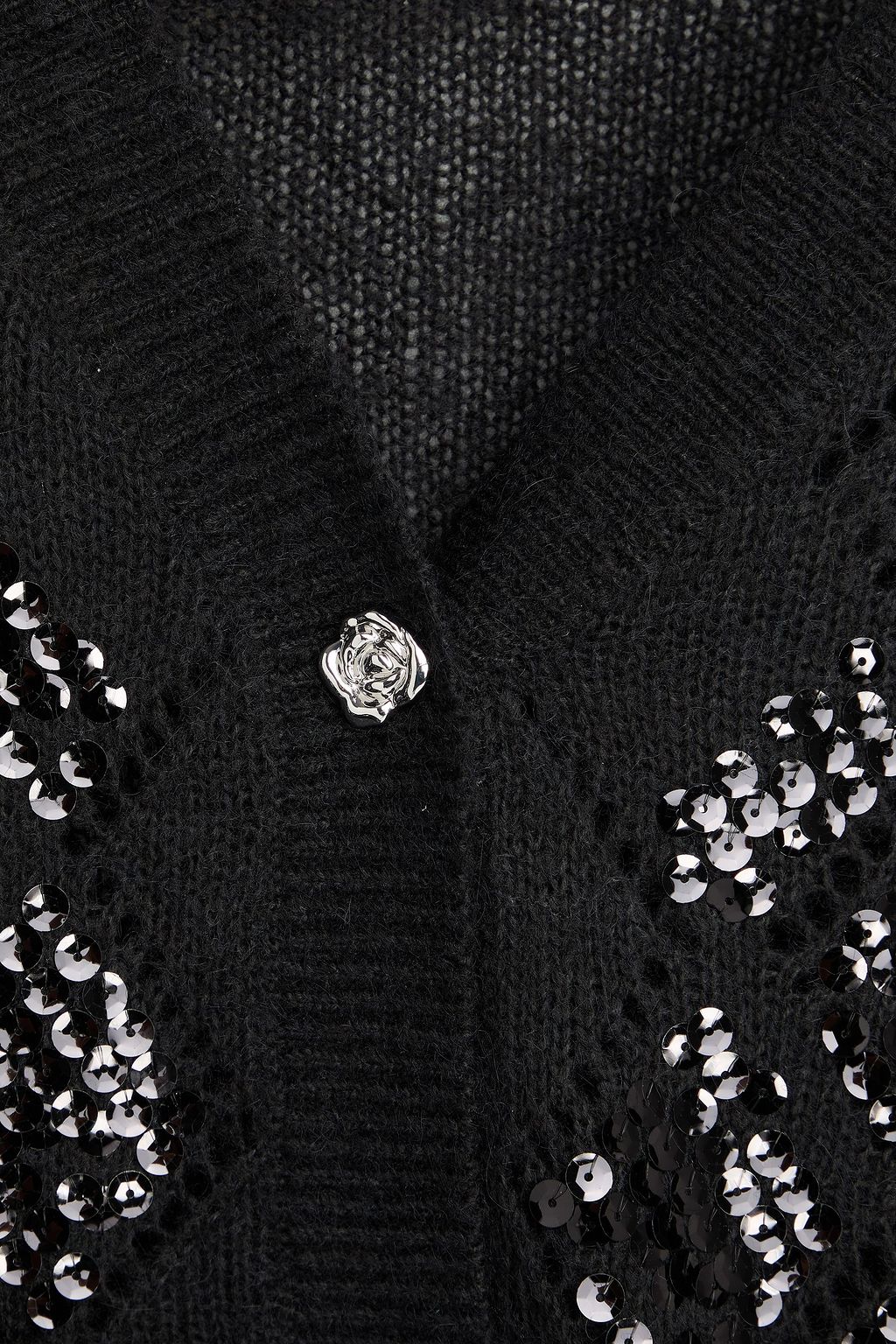ROTATE BIRGER CHRISTENSEN Sequin-embellished pointelle-knit cardigan