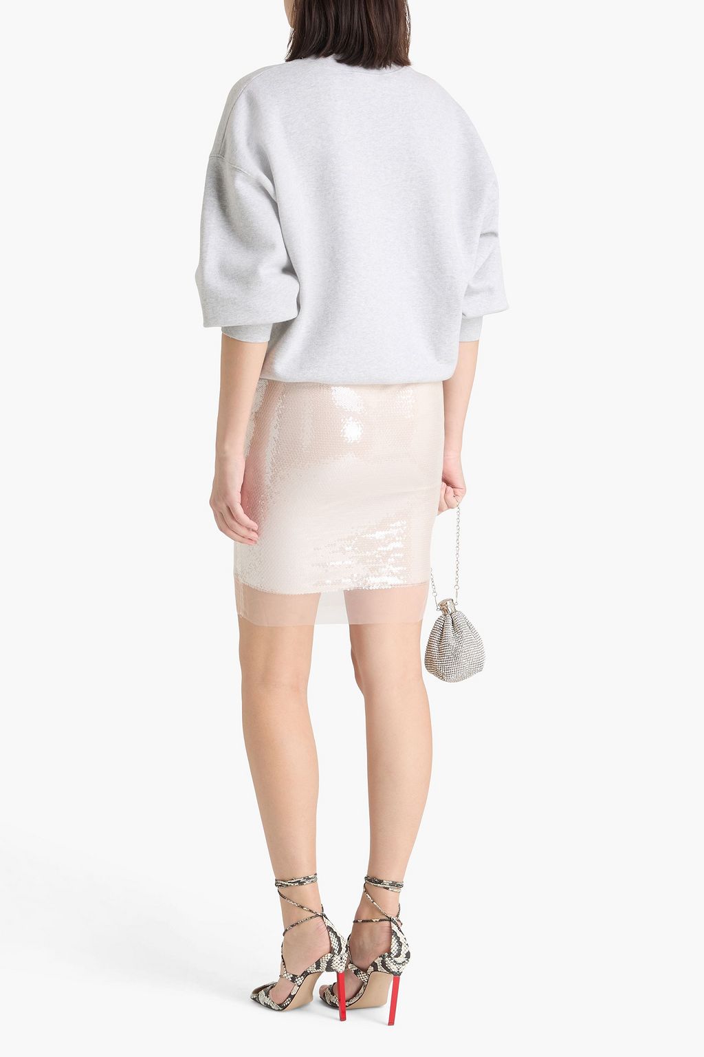 ROTATE BIRGER CHRISTENSEN Sequined tulle mini skirt