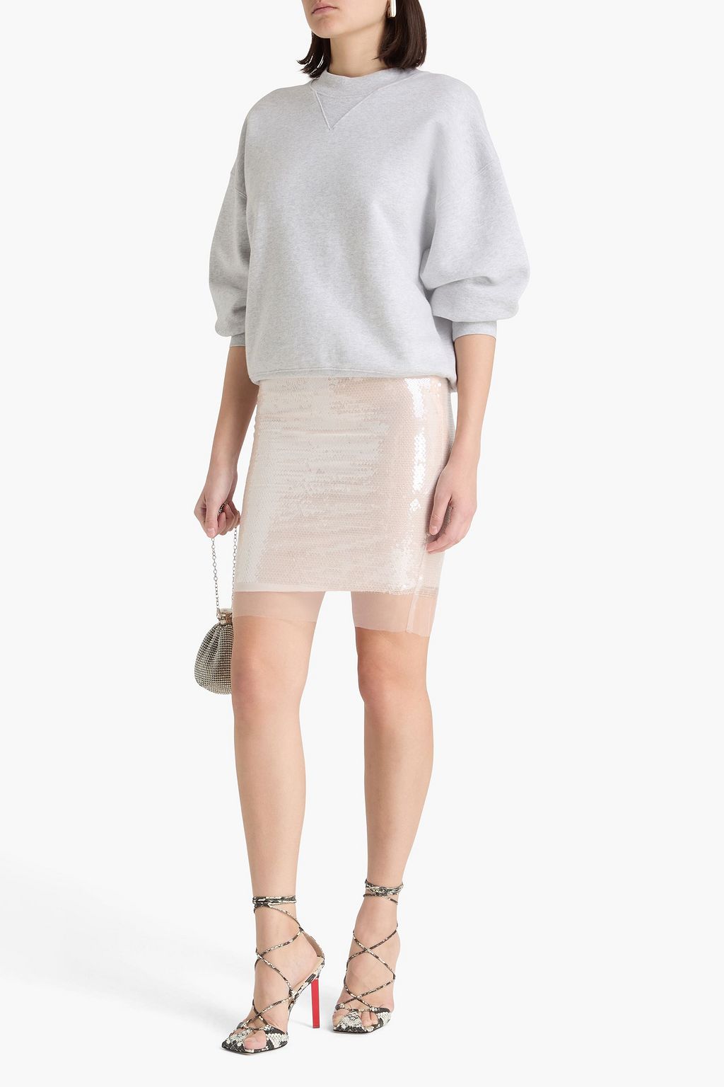 ROTATE BIRGER CHRISTENSEN Sequined tulle mini skirt