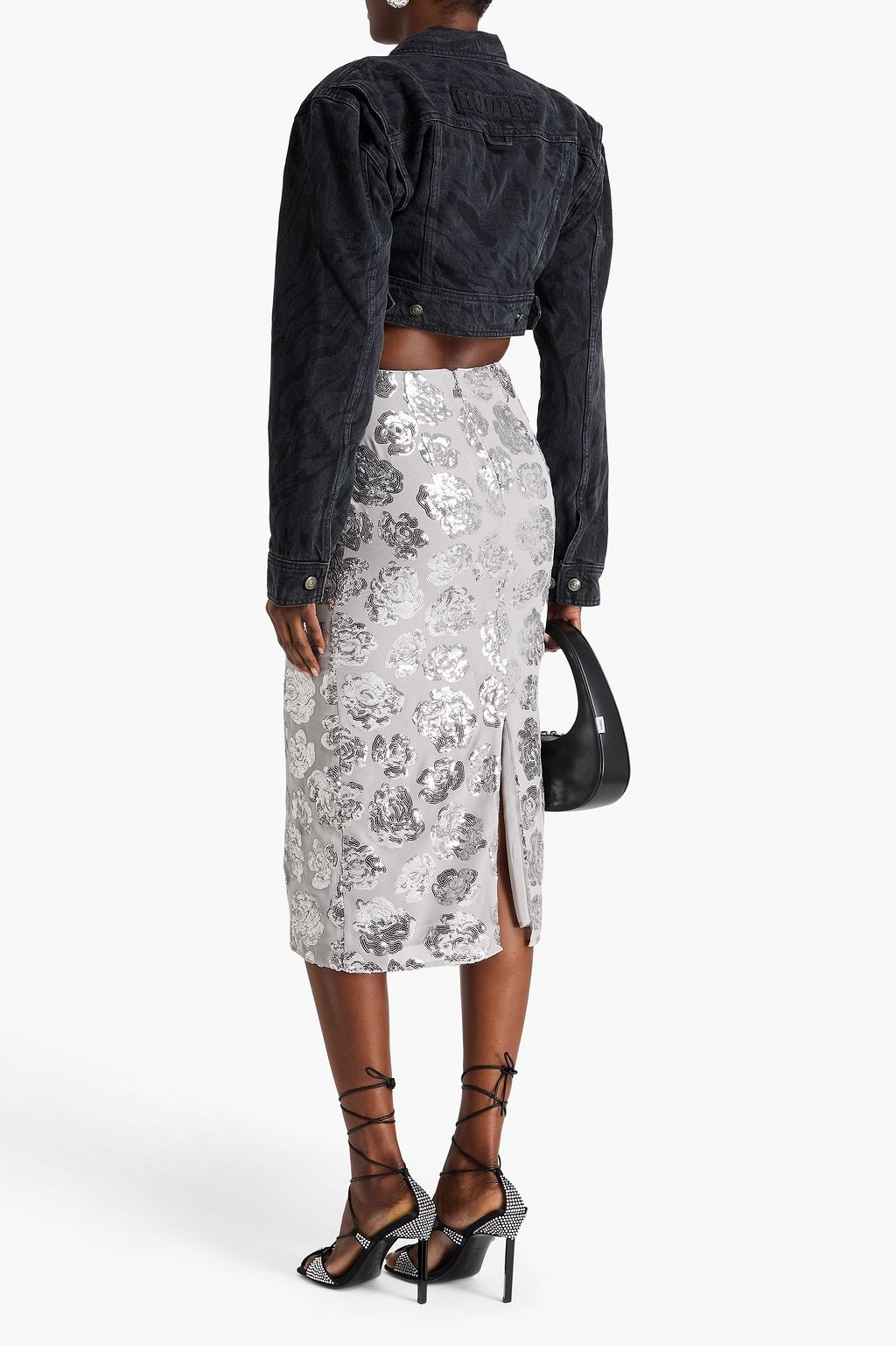 ROTATE BIRGER CHRISTENSEN Sequin-embellished chiffon midi skirt