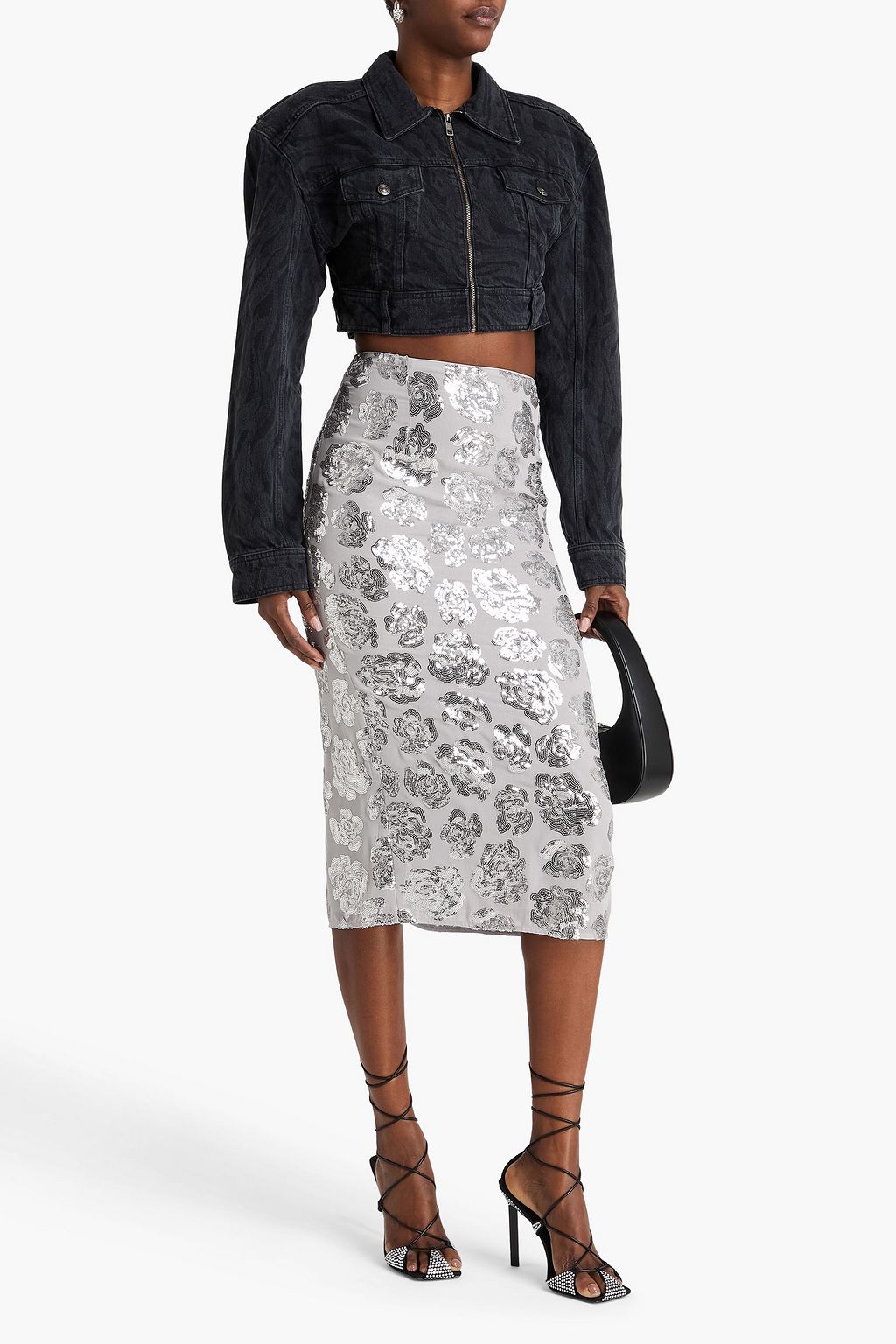 ROTATE BIRGER CHRISTENSEN Sequin-embellished chiffon midi skirt