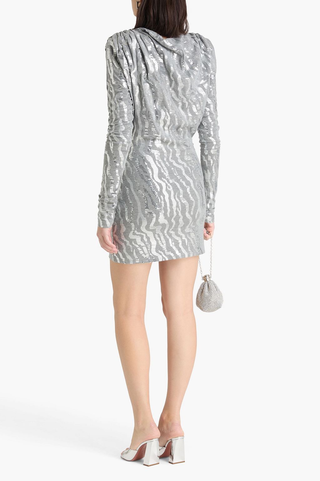 ROTATE BIRGER CHRISTENSEN Ruched sequin-embellished jersey mini dress