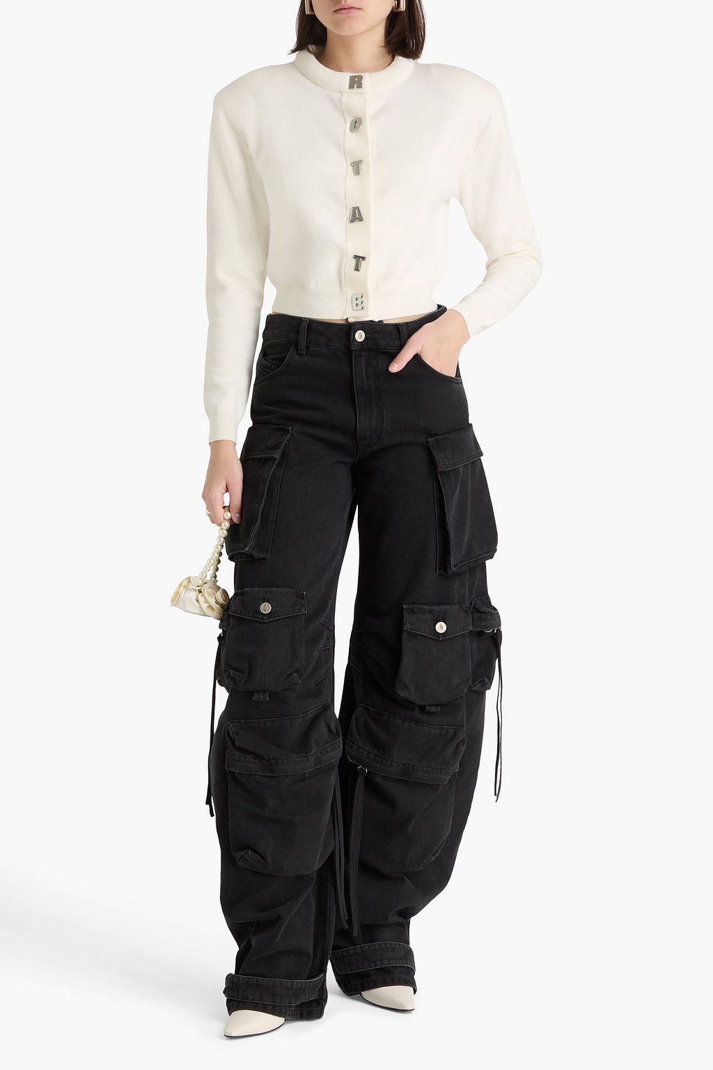 ROTATE BIRGER CHRISTENSEN Cotton and cashmere-blend cardigan