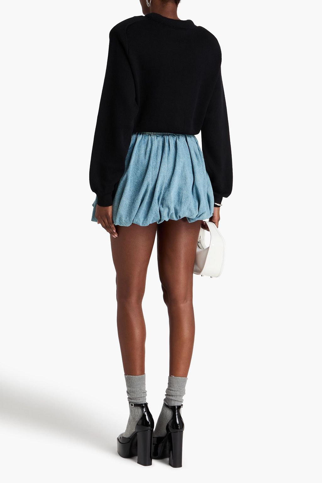 ROTATE BIRGER CHRISTENSEN Waffle-knit cotton and cashmere-blend sweater