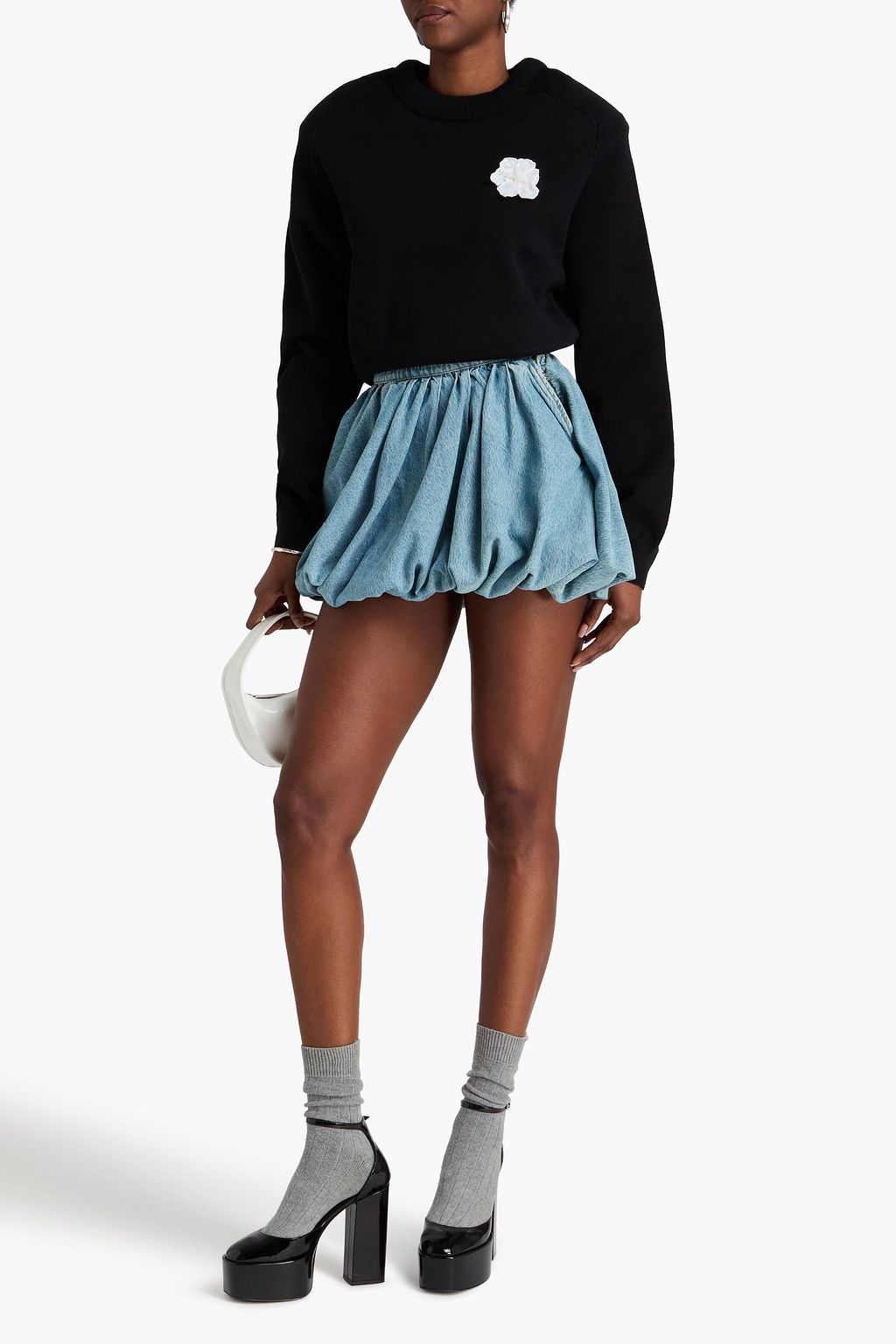 ROTATE BIRGER CHRISTENSEN Waffle-knit cotton and cashmere-blend sweater