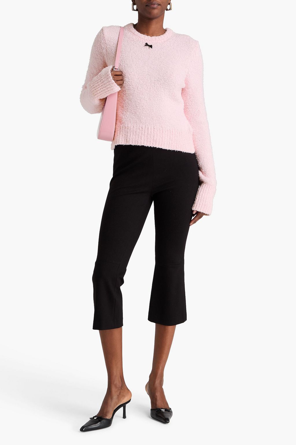 ROTATE BIRGER CHRISTENSEN Bow-detailed brushed cotton sweater